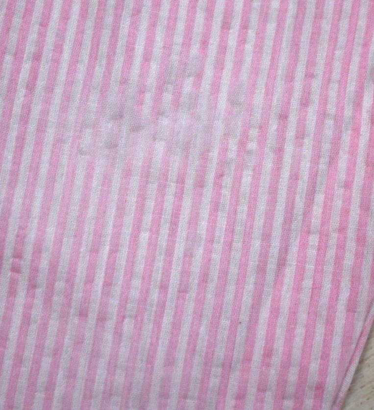 80s Full Floor Length Housecoat Bed Jacket House Dress Pink VTG Stripe