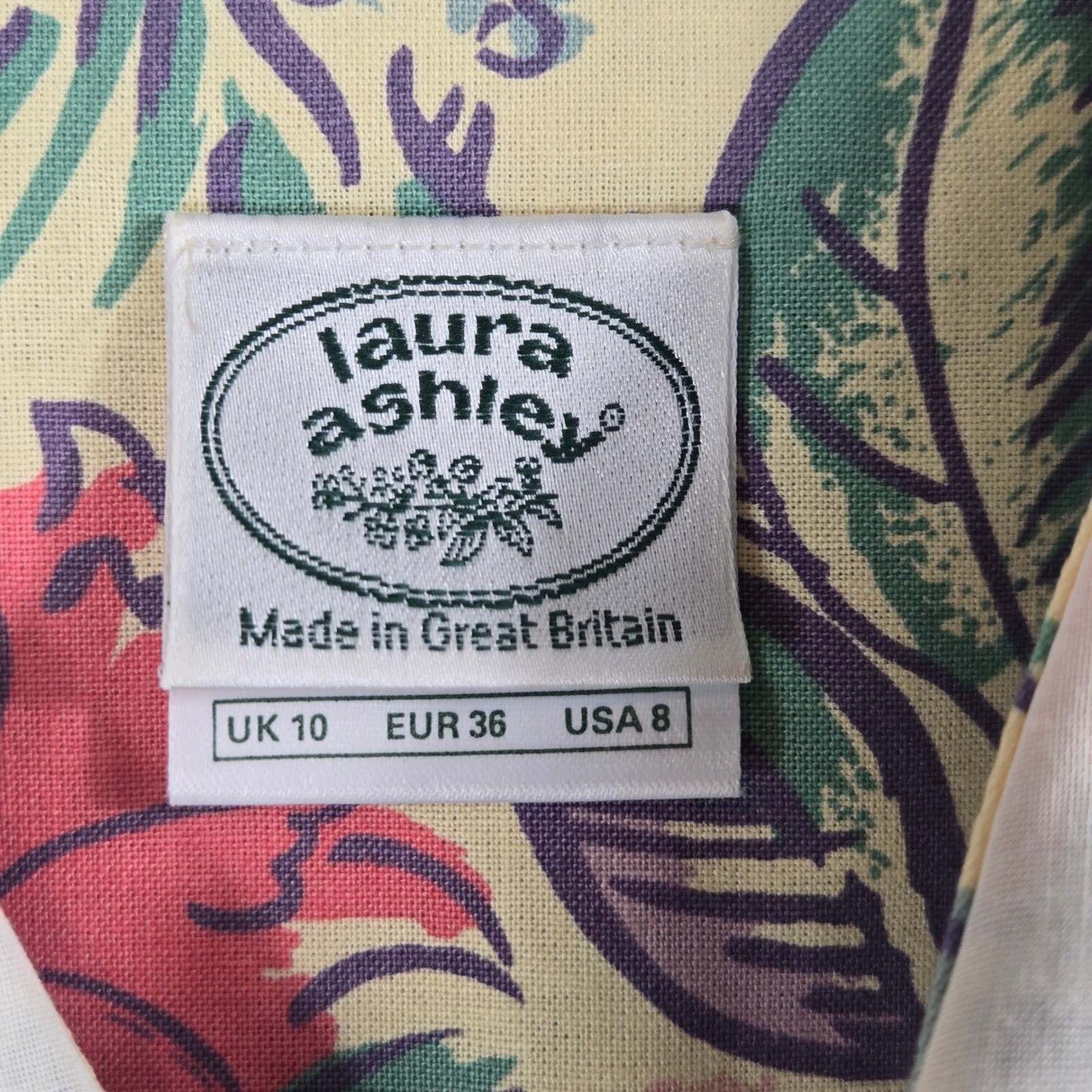 Laura Ashley Sailor Collar Dress Praire Womens 8 Multicolor Vintage Floral (D4)