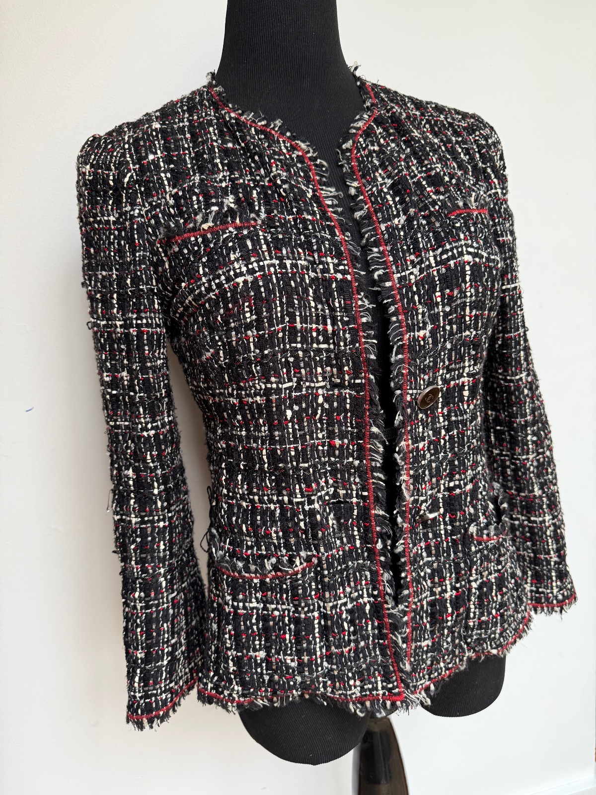 Chanel Vintage Tweed Jacket 2005 Karl Lagerfeld FR 42 (Tailored w/ all fabric)