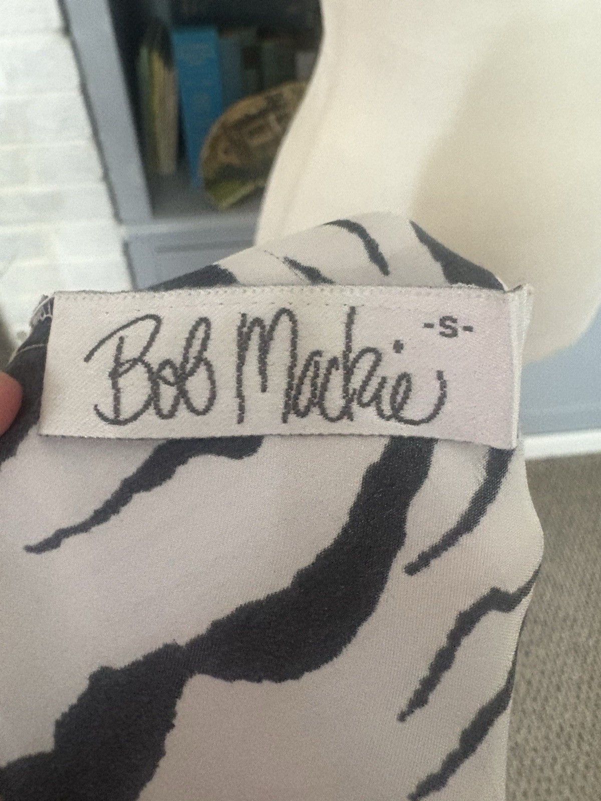 Vintage 1980s Bob Mackie Black & White Tiger Print Slip Dress Size Small