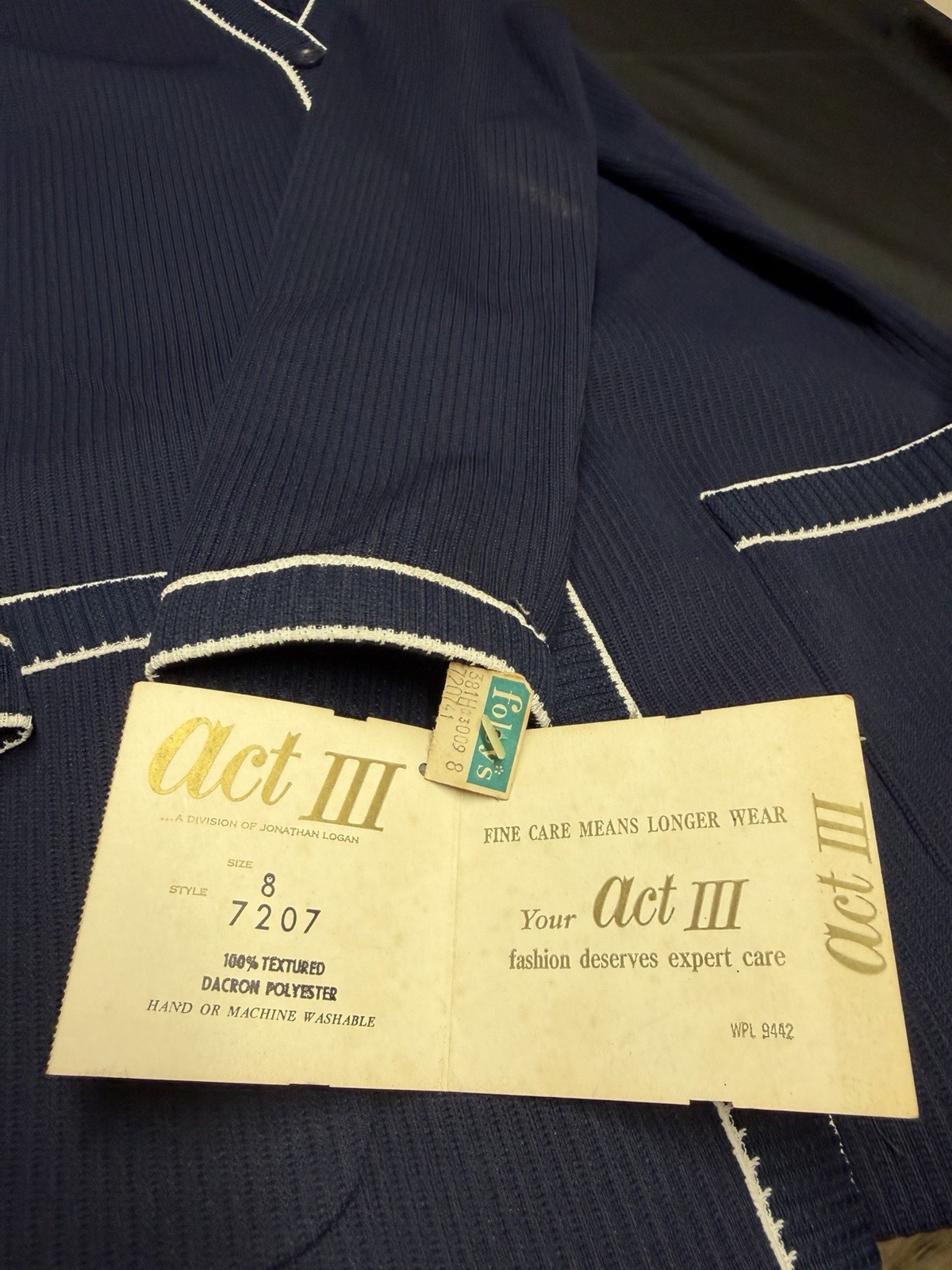VTG 60s70s Act III Jonathan Logan 4 Pc Pant Set-Cardigan Vest Trousers Shirt NWT