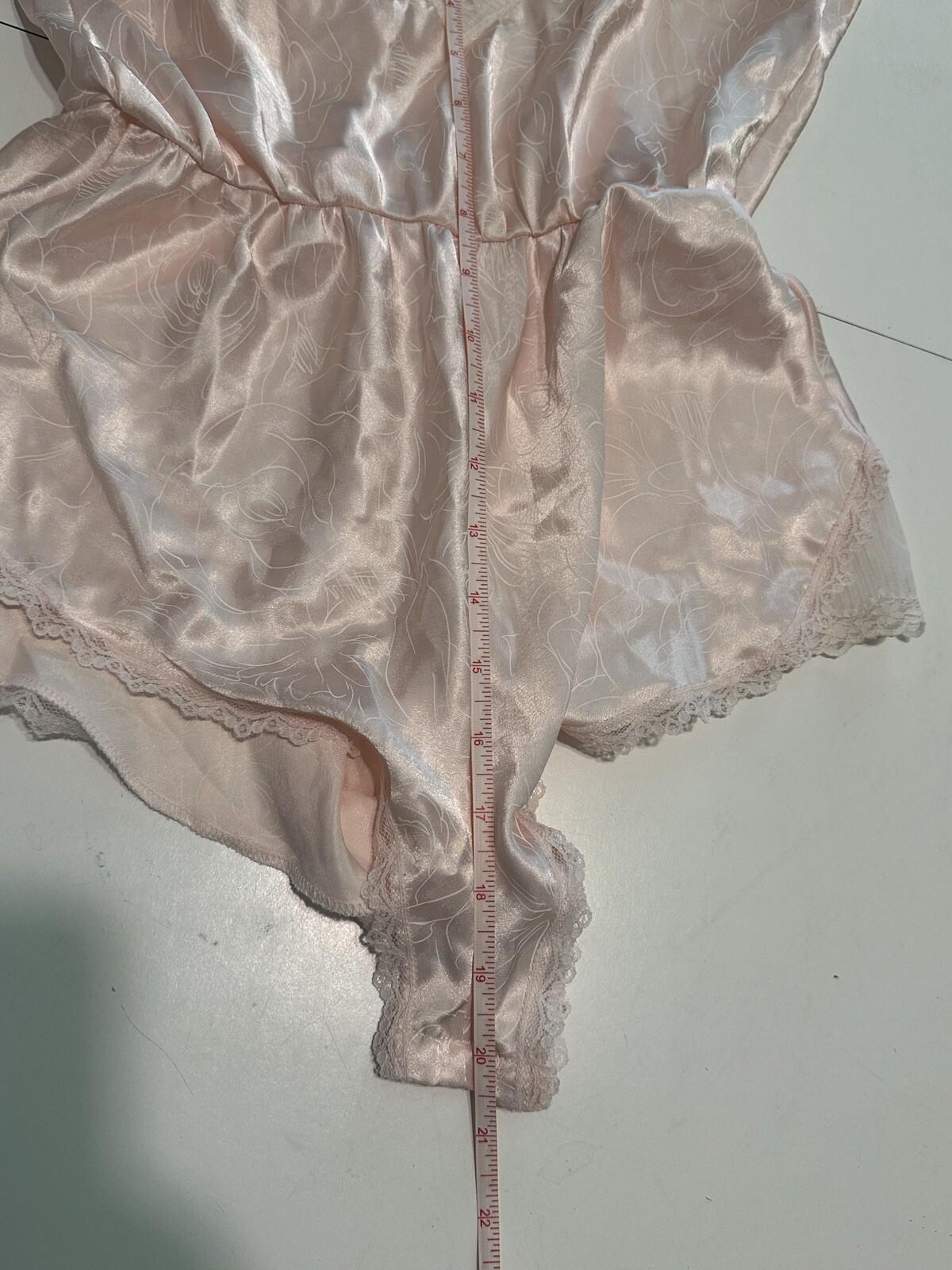 Vtg MAIDENFORM Chantilly SATIN Slip TEDDY Lingerie BODYSUIT Lace S 32 Union Made