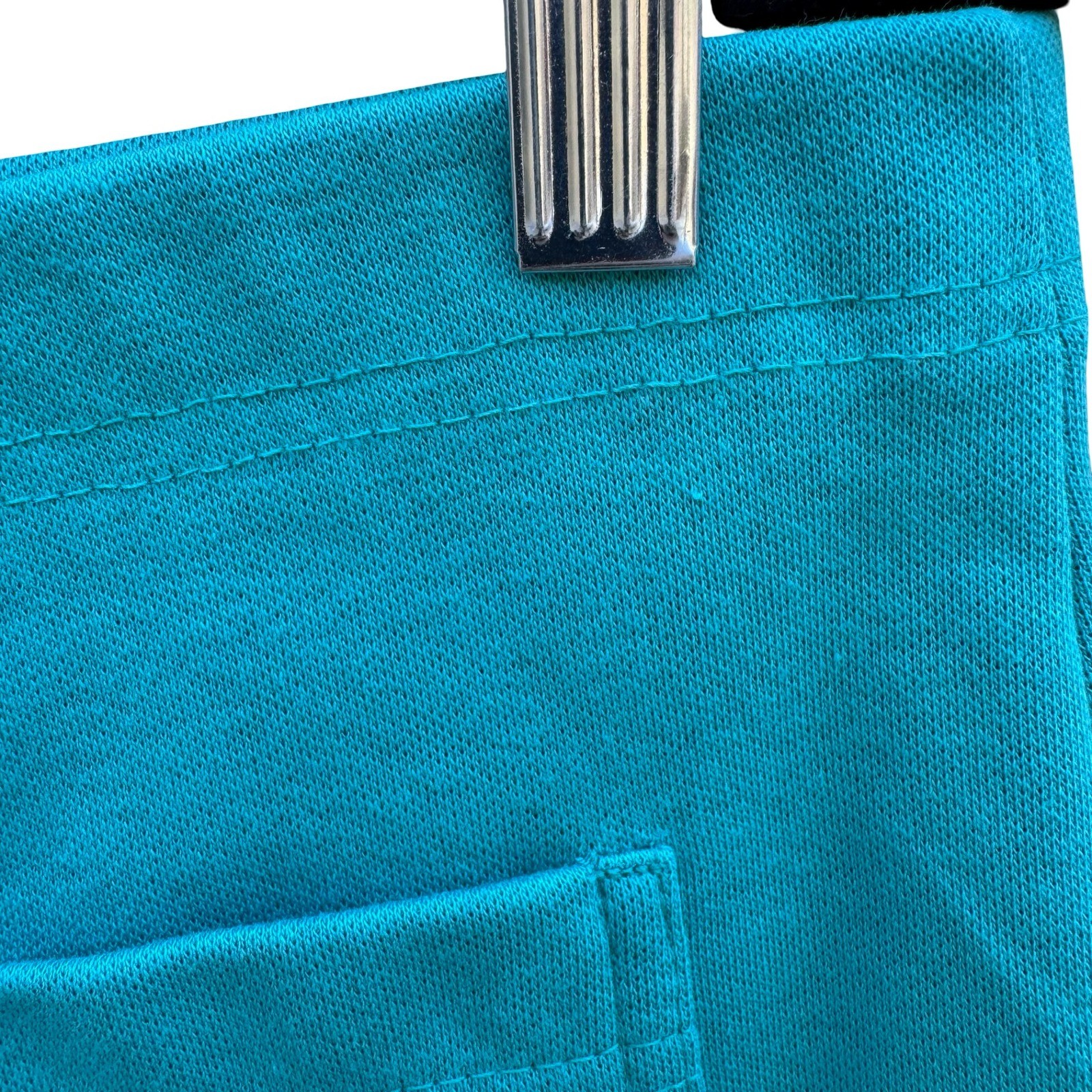 Jantzen Vintage 70s 80s Teal High Waisted Knit Retro Gym Shorts USA 14 Beach Mod