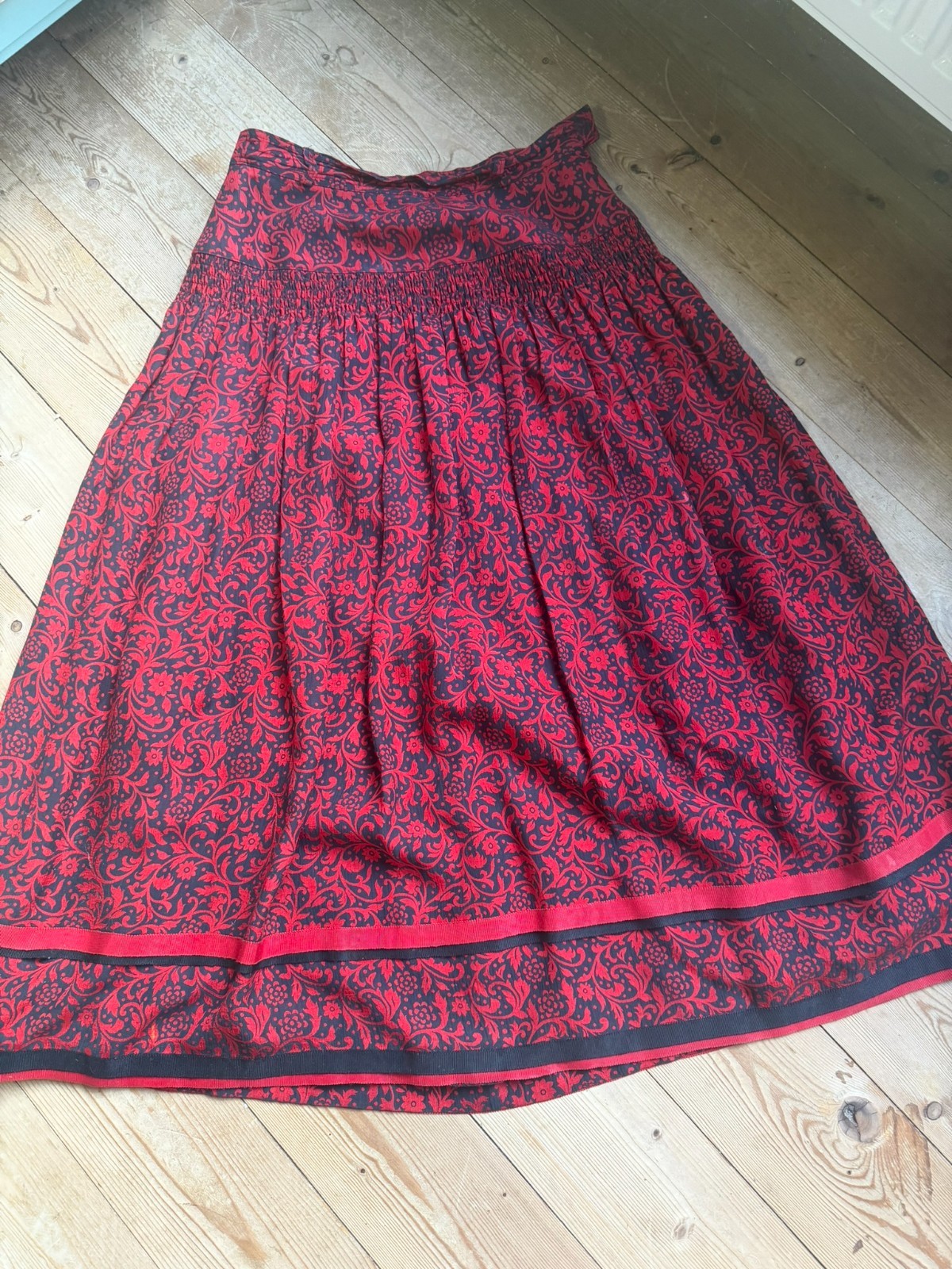 80s designer maxi skirt Franz Haushofer Miss Antonette vintage brocade size 36 38