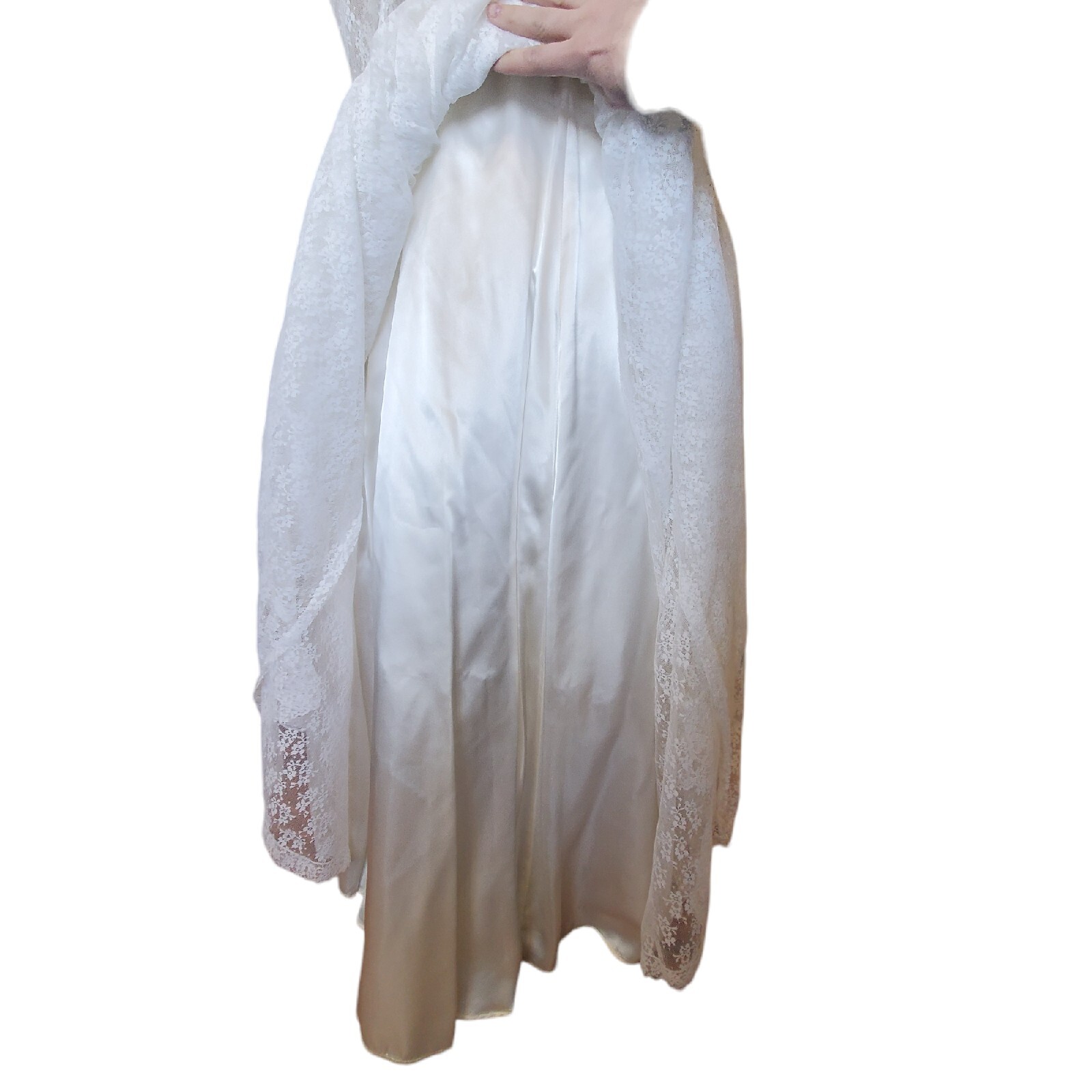 Gunne Sax Victorian White Lace Wedding Gown Cottage Core Size 2 4 Edwardian