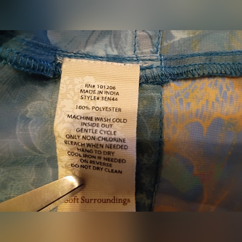 Soft Surroundings Women’s Vibrant Blue Floral Kimono Sz P XL
