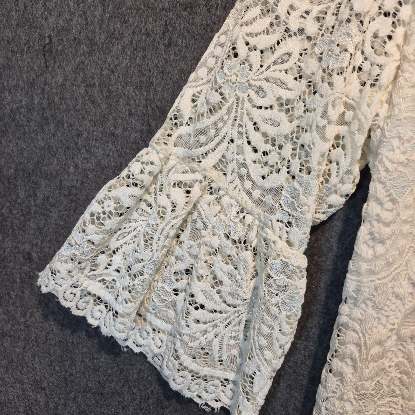 NWT Ruby Rd Dress Womens Md Flair 3/4 Sleeves Lace Overlay Romantic Boho Cottage