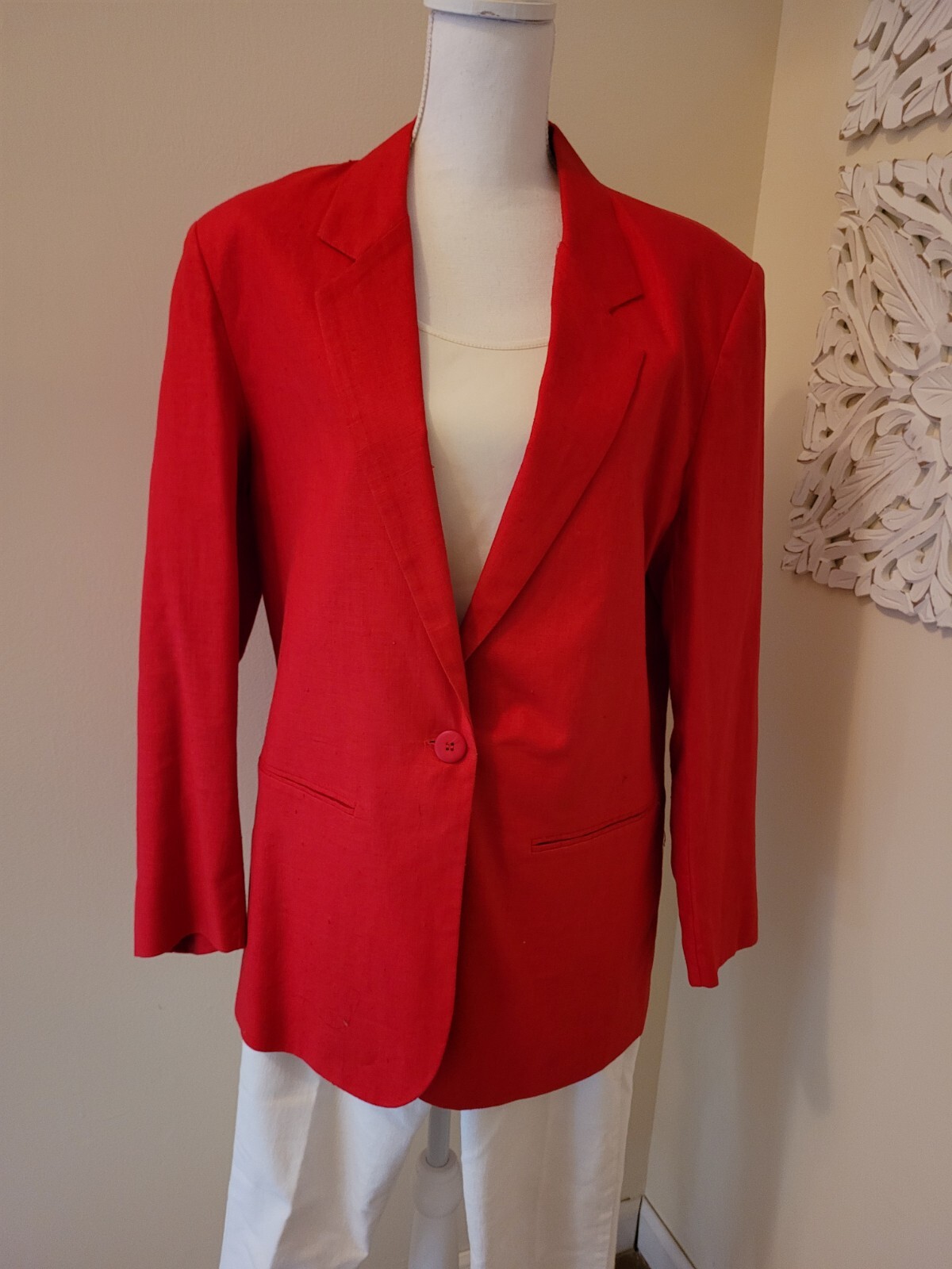 Carol Horn sz8 red linen blazer