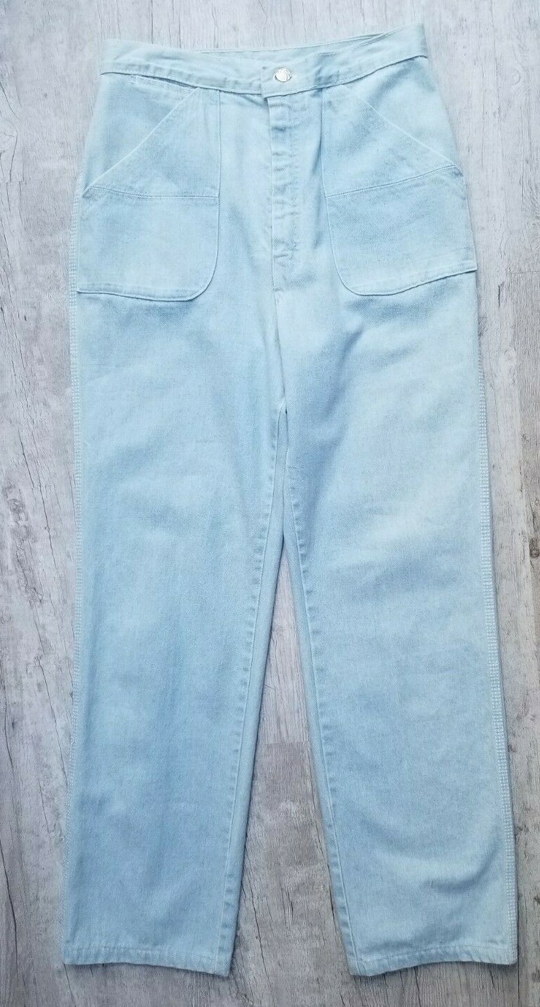 Vintage Light Wash High Rise Straight Leg Jeans W 29″ x L 30″