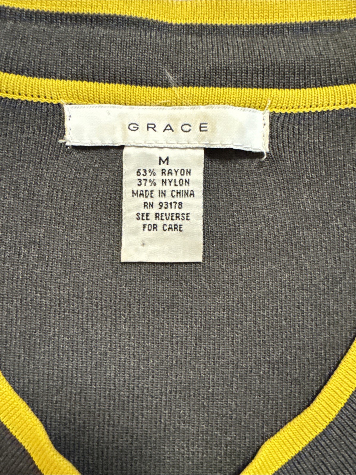 1960s Grace Mod Cardigan Retro Sweater In Grey And Mustard Size Medium EUC