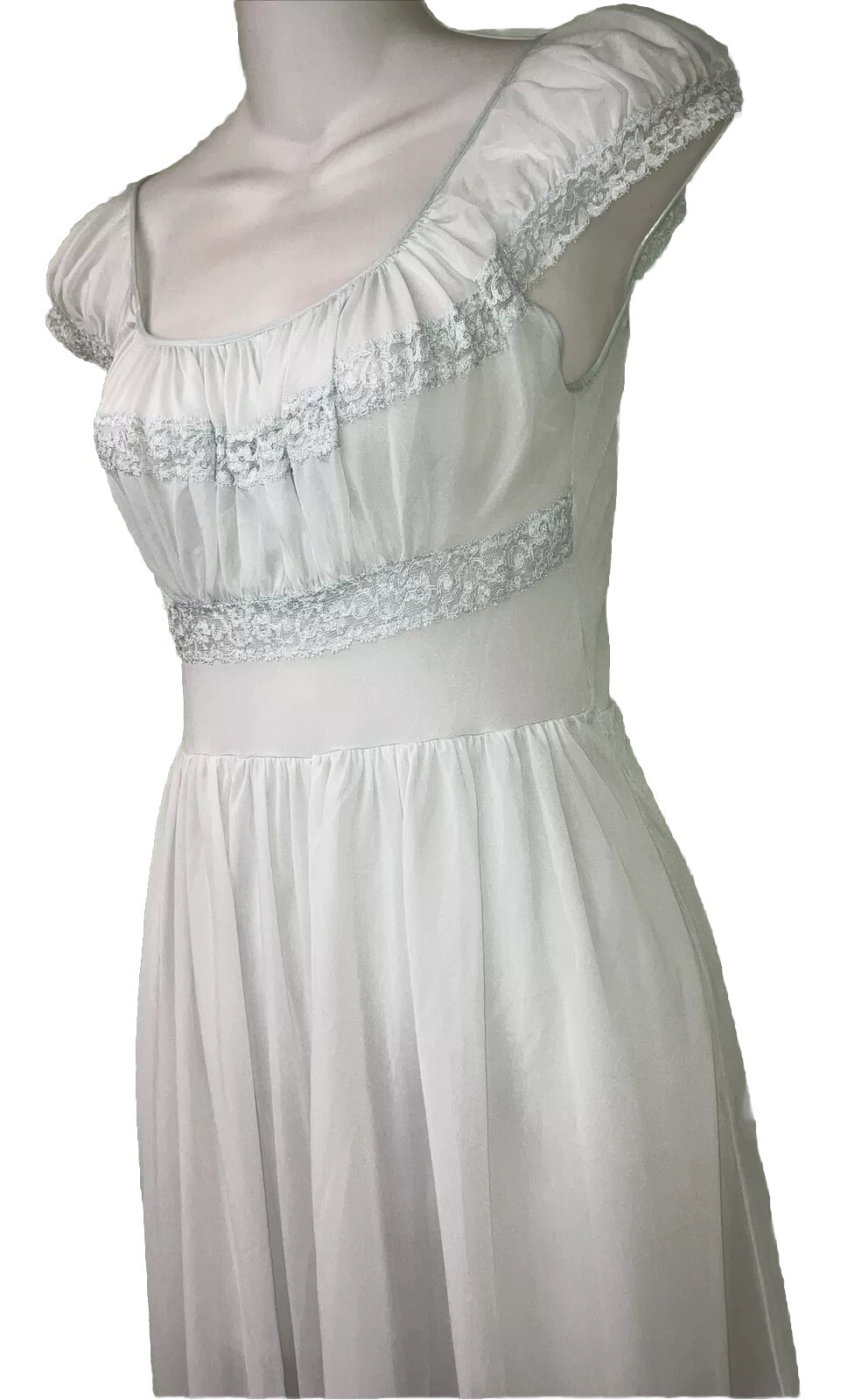Carters Du Pon Nylon Vintage Pastel Blue Sz 9 Bust 33 Junior Girl Nightgown PO