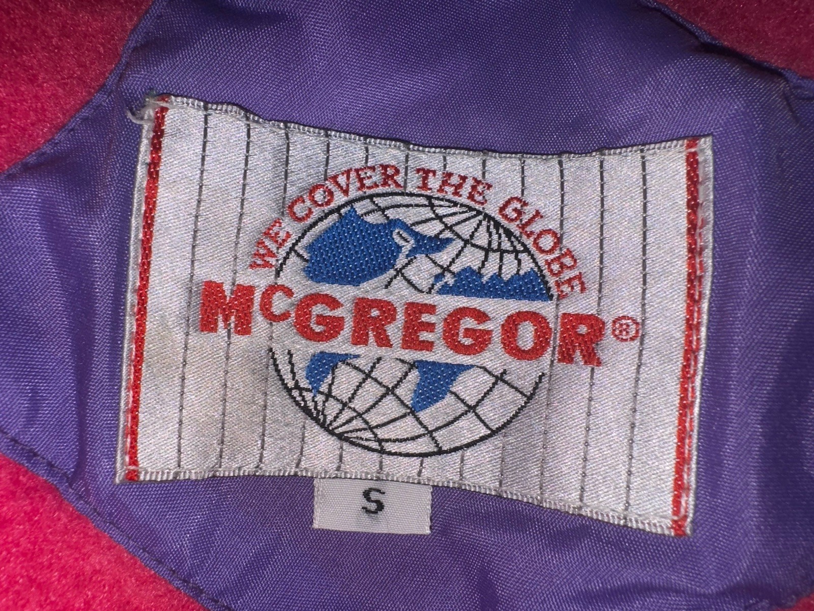 Vintage McGregor 90s Purple Pink Colorblock Ski Jacket S Fleece Lined