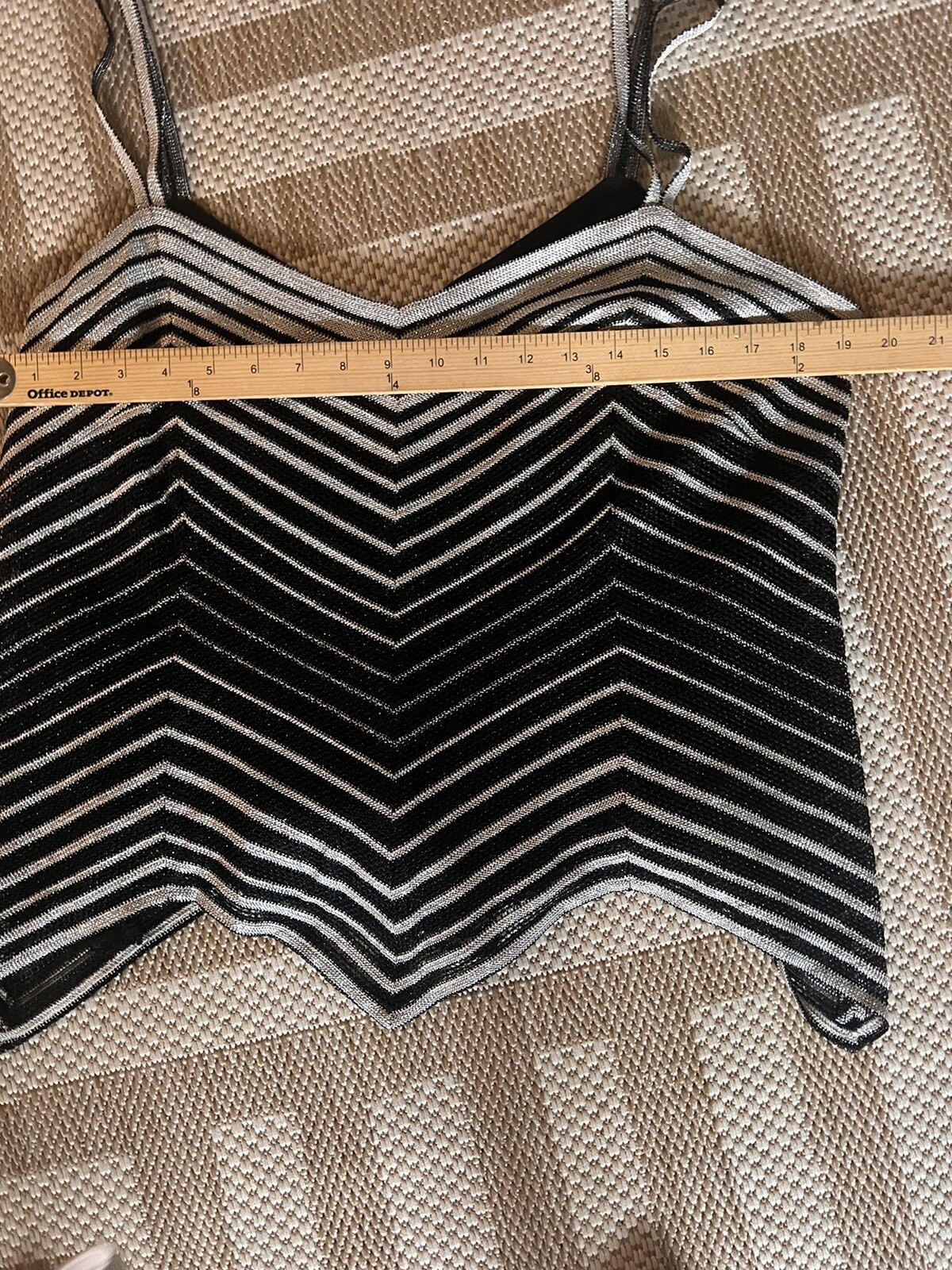 VINTAGE DAMIANOU Womens 3Pc.Skirt Set.Blk/ Silver Metallic 80s Formal USA.XL.