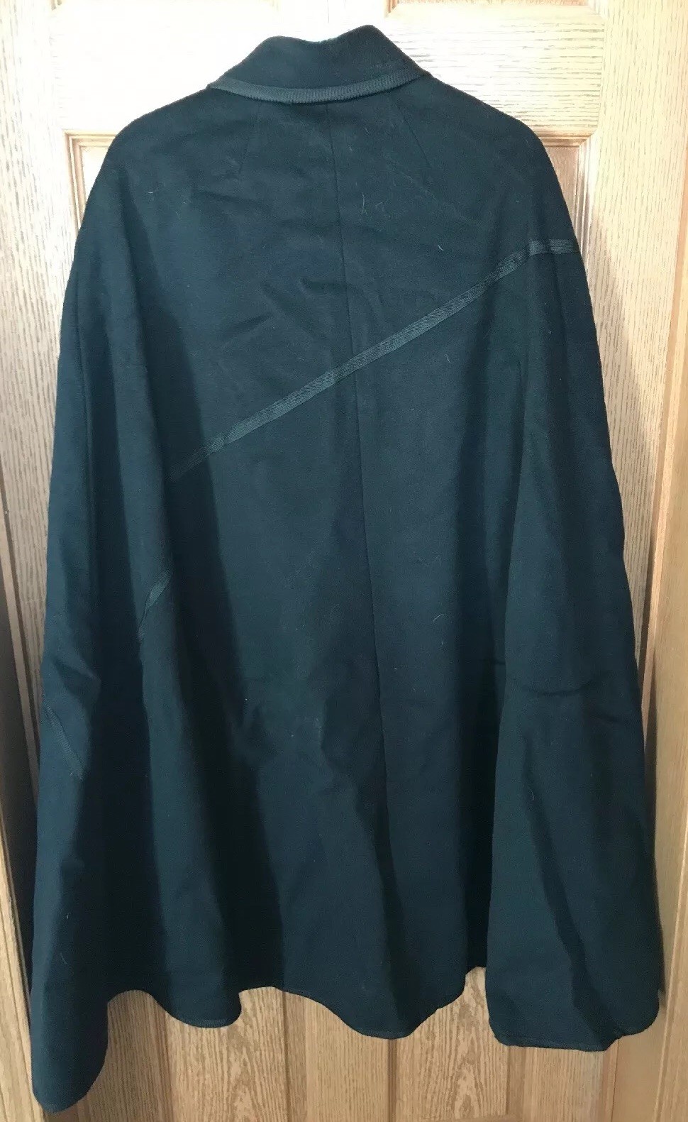 Vintage Black Long Cape Coat One Size Wool