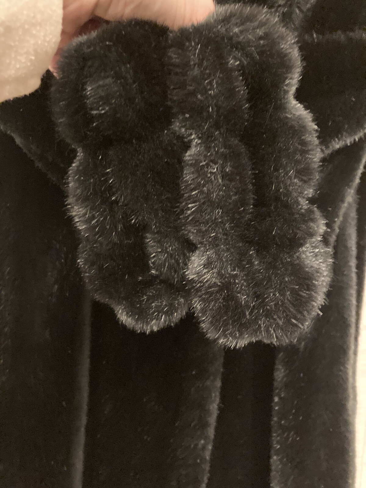 Vintage Intrigue Luxury Fabric by Glenoit Faux Mink Coat Rich Black Mint Size 12