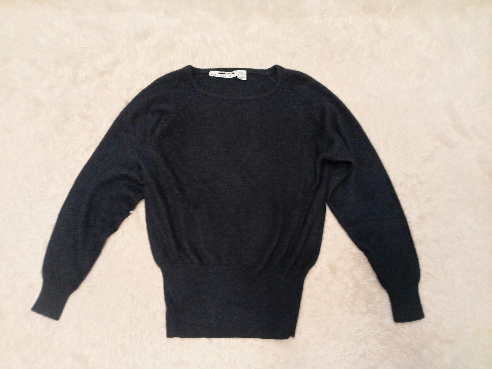 Vintage Chantelle Women’s Black Rabbit Hair Blend Sweater Size XS