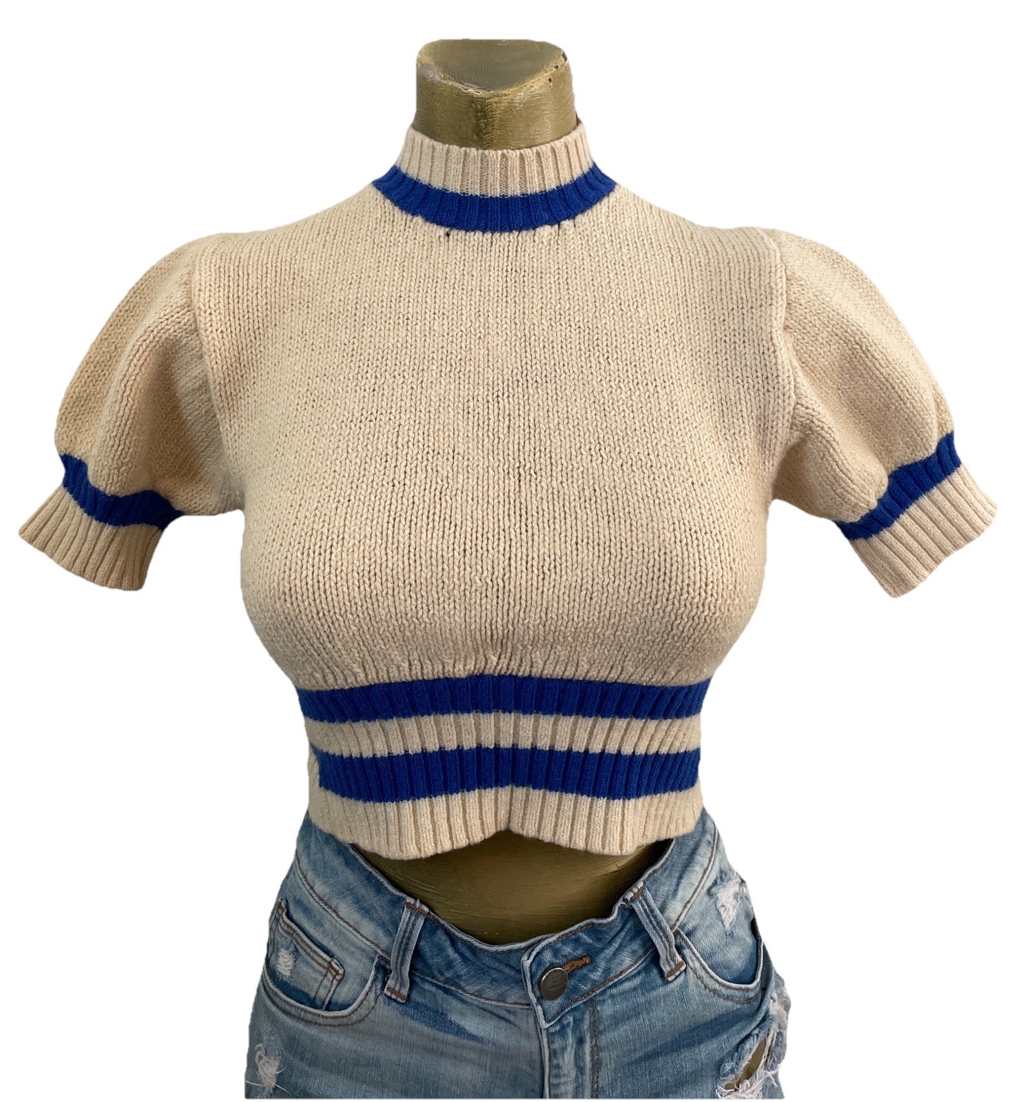 ST. JOHN KNITS Vintage Marie St. John Santana Knit CROP TOP XS / S Needs Repair