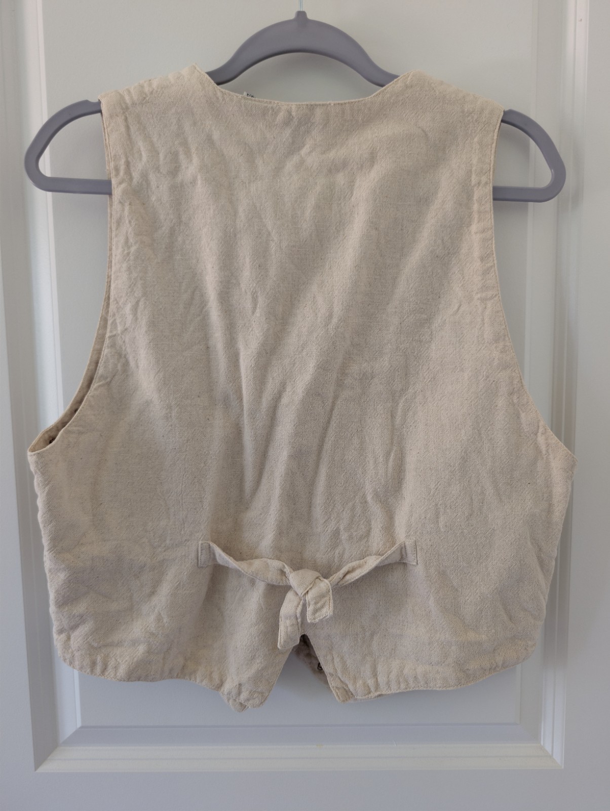 Vintage Speed Limit MPH Embroidered Cropped Vest | Boho Folk Cotton Size M