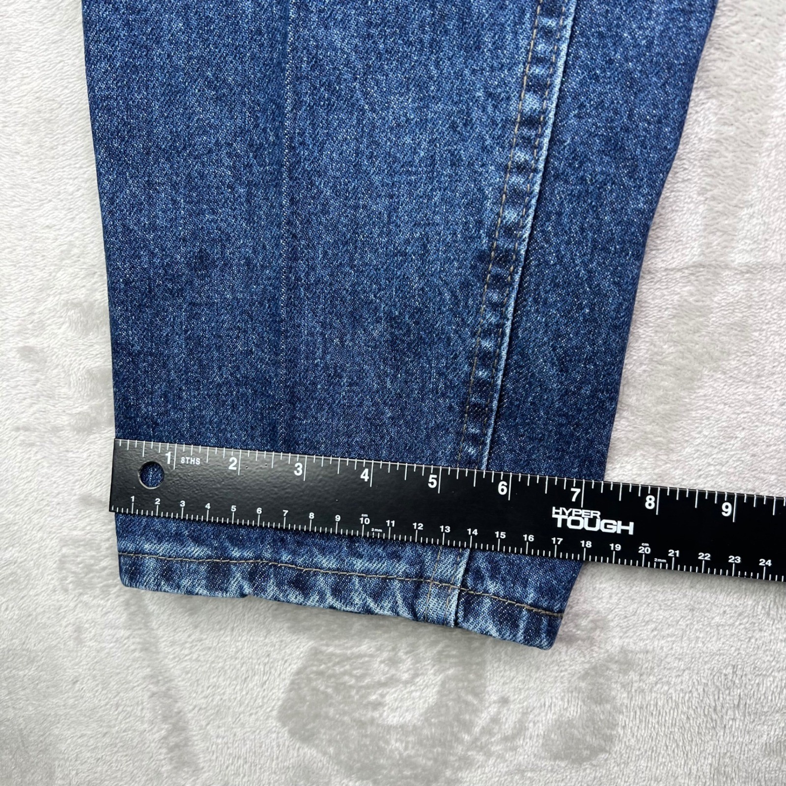 Vintage Lee Tapered Leg Jeans Womens 14 M Blue Solid High Rise Made in USA Denim