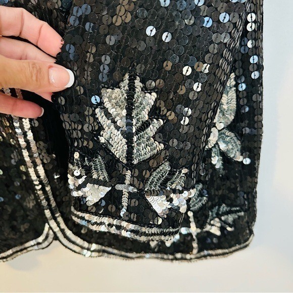 VTG 80’s Sweelo Black and Silver Sequins Blazer Women’s Size Small