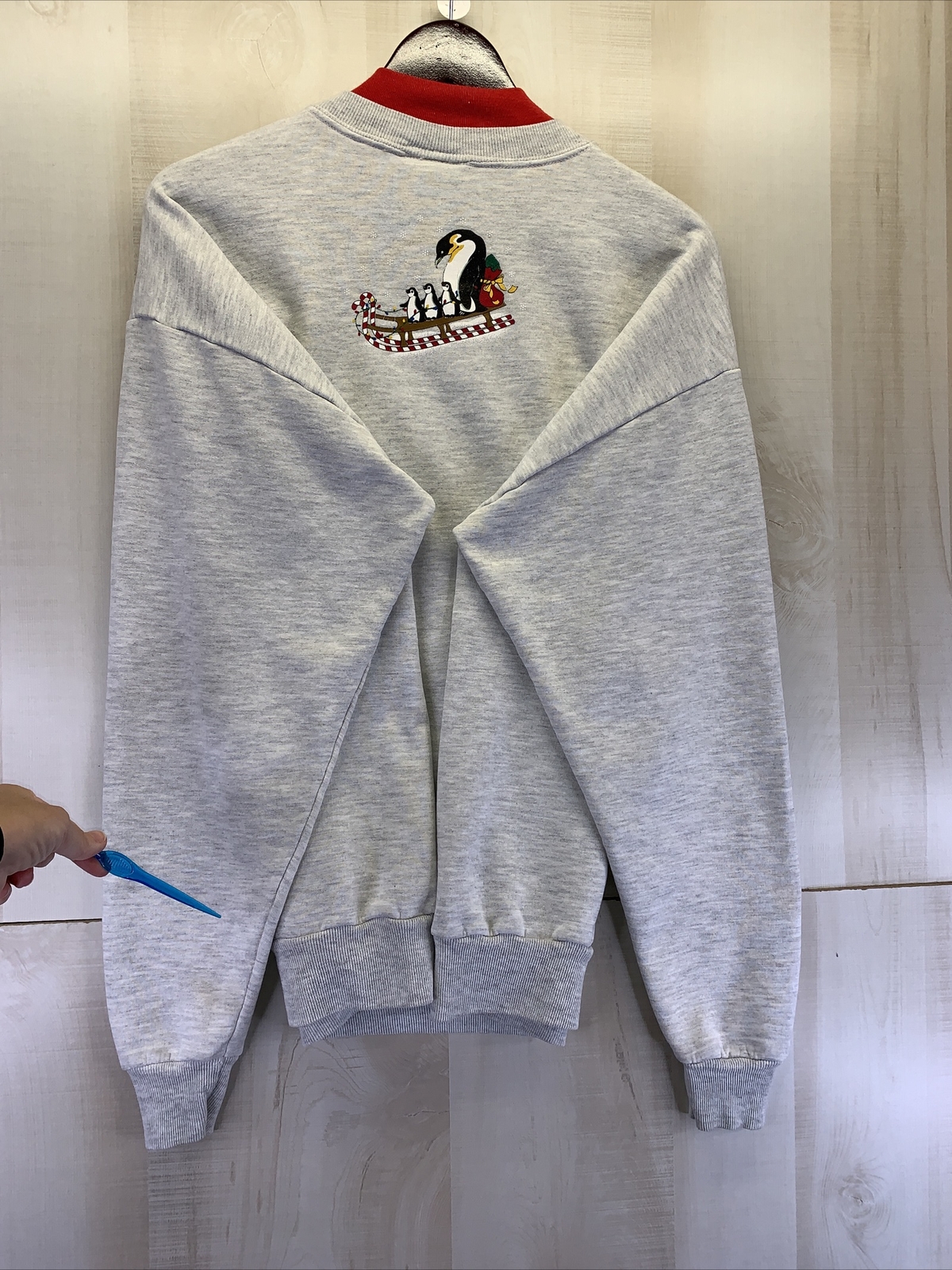 Vintage 1990s Endless Designs USA Grandma Sweatshirt Penguins Christmas Size L