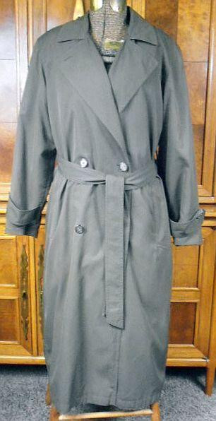 Vtg Olive Green/Brown Fleet Street Womens Trench Coat Sz 10 All Weather Career