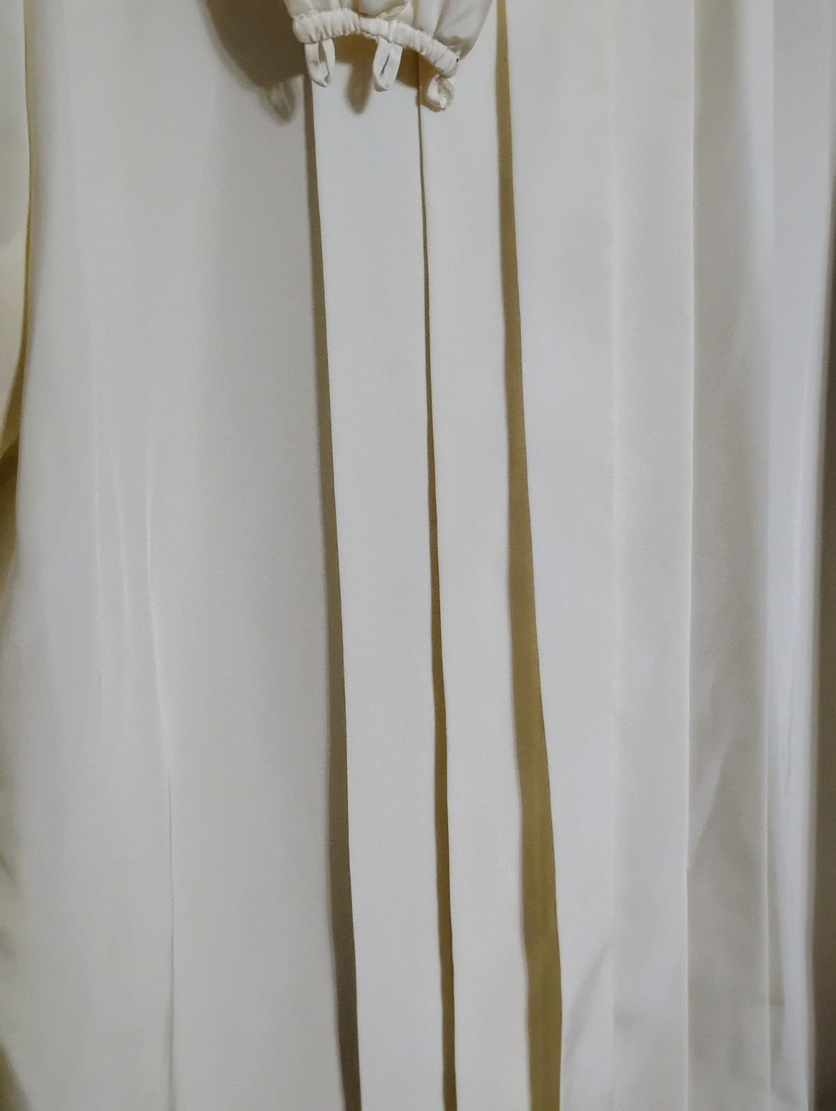 Vintage 80s JACOBSON’S Women’s Ivory Blouse w/ Pleated Wrapped Neckline SIZE 16