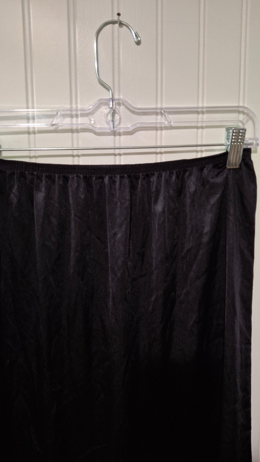 Vintage Vassarette Black Half Slip Large 20″ Lace Trim Style 11-132