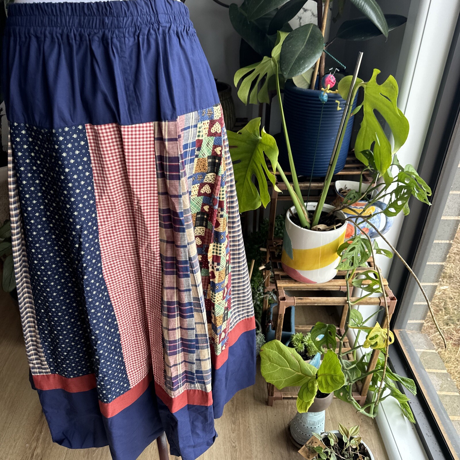 RARE Vintage Midi Maxi Skirt Patchwork Made In Australia Fits M/L 118cm Waist DS