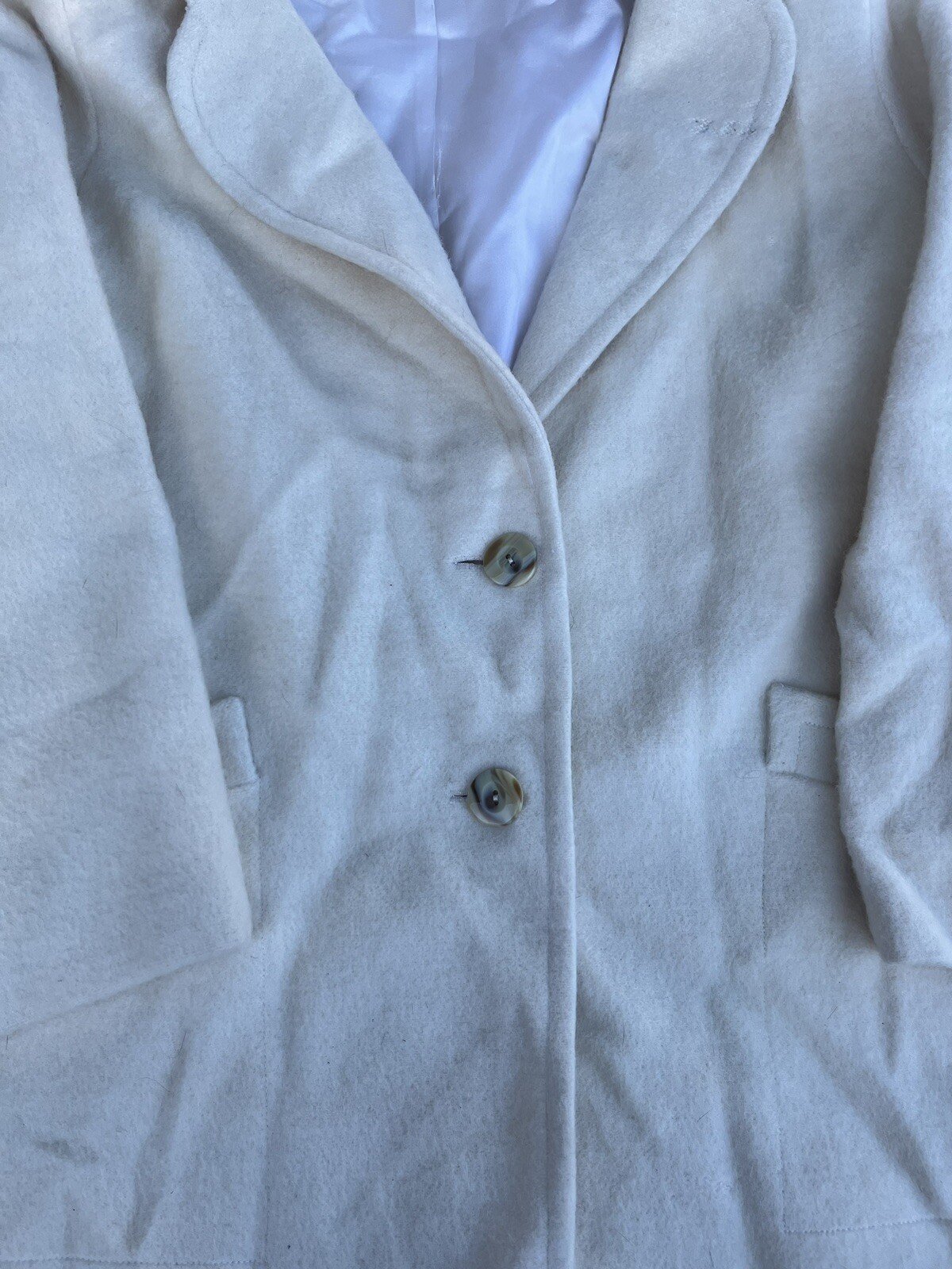 Vintage Jacket Cream White Approx Size 14/16 Wool Blend See Measurements