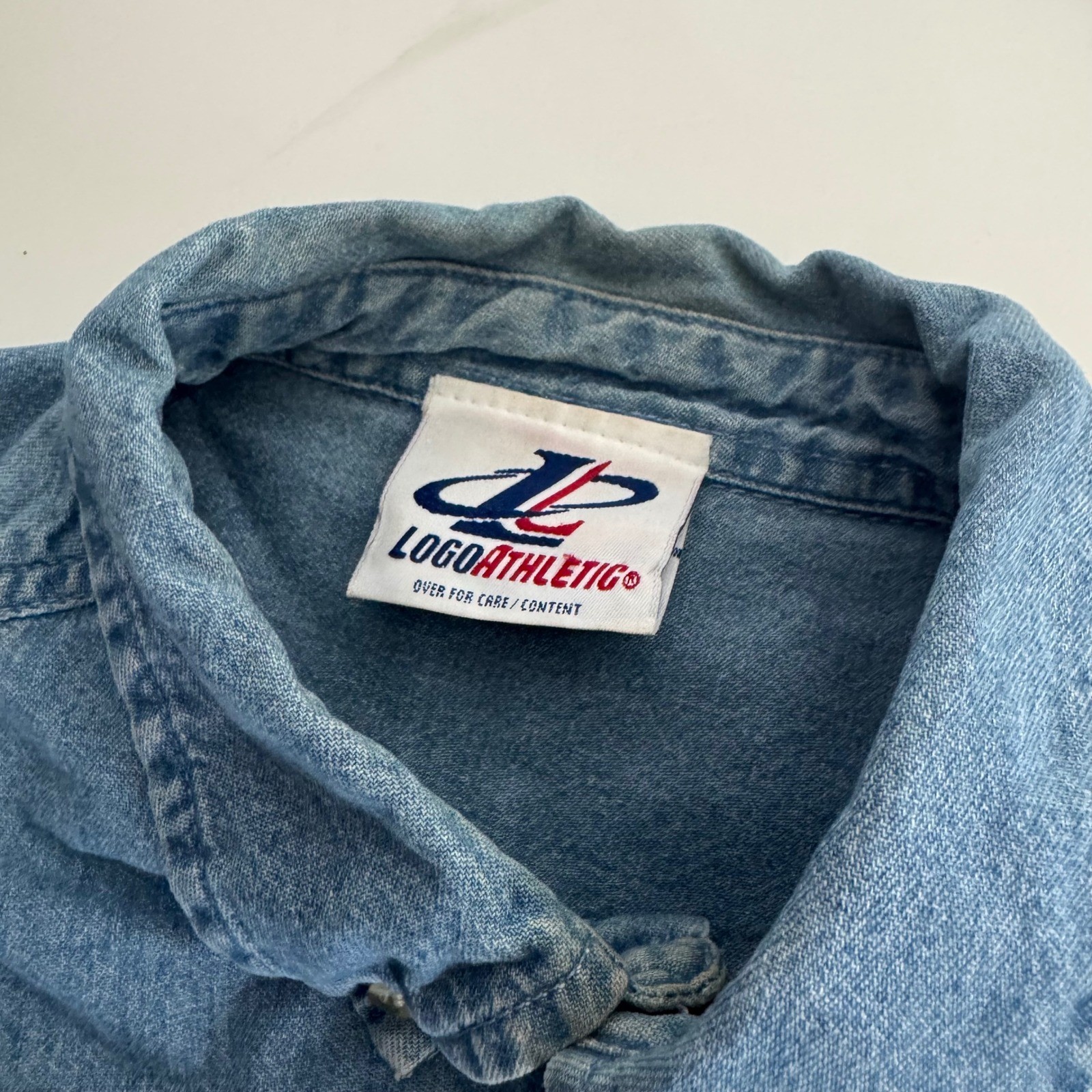 Vintage Superbowl XXXV 2001 Denim Button Down Shirt Tampa Florida Shirt Large