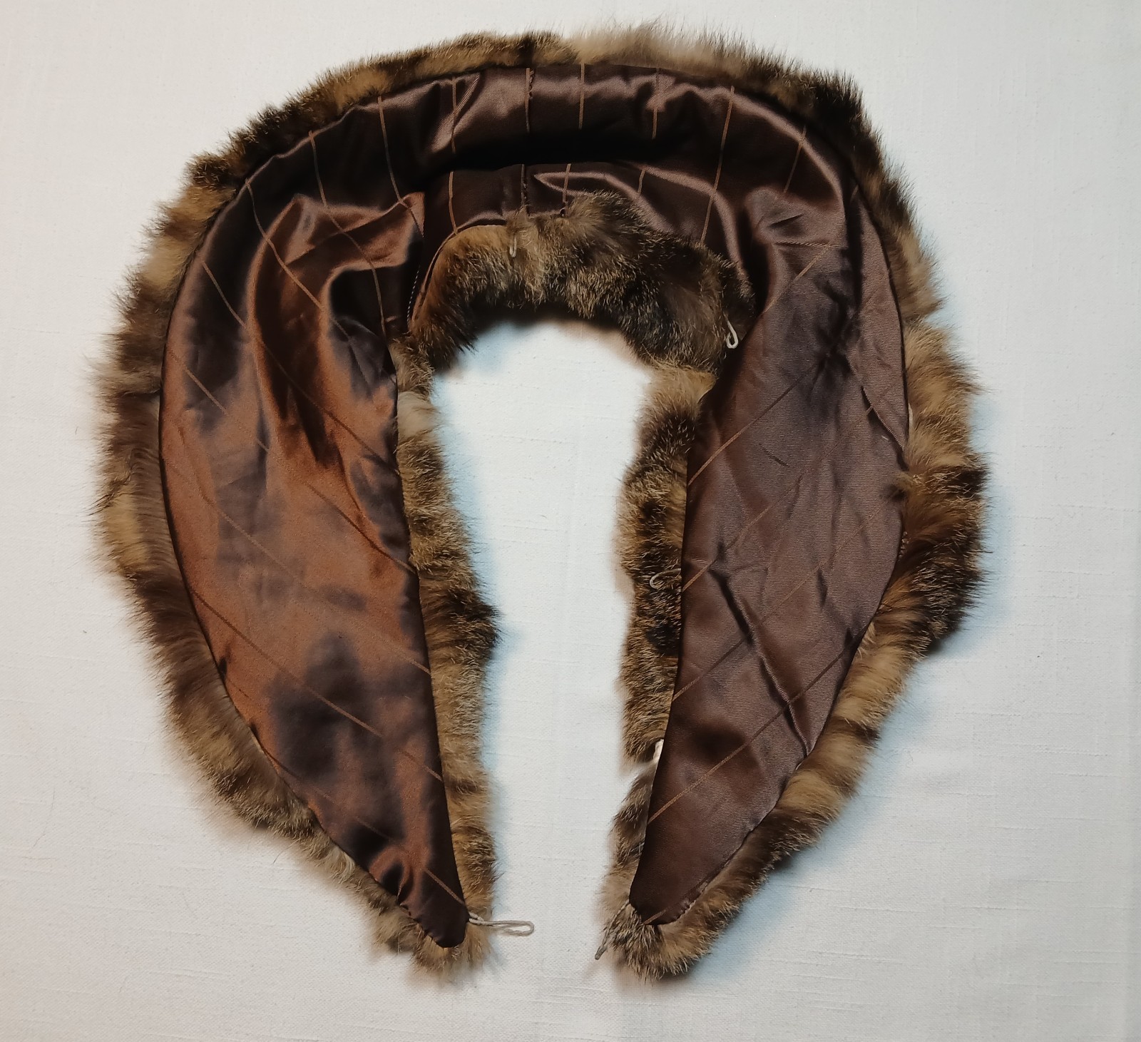 Vintage Real Fur Detachable Coat Collar Stole – Brown Black Raccoon Bobcat,…