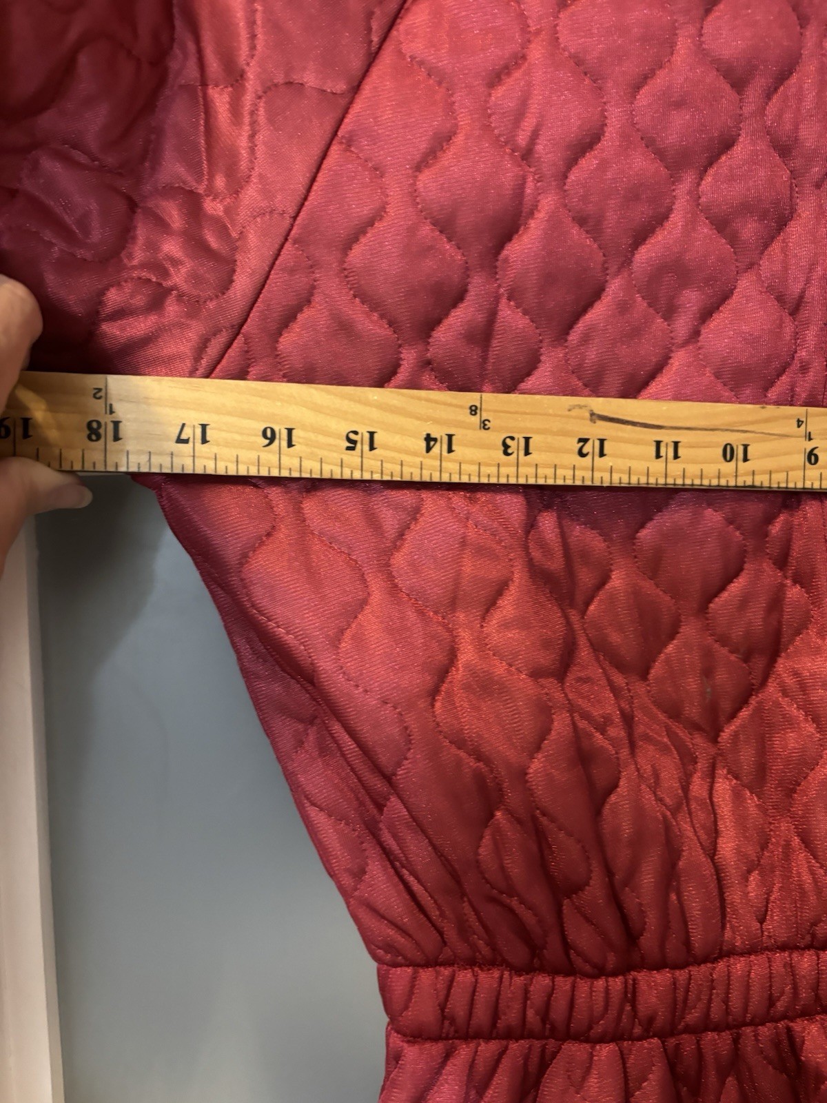 Vintage Red Quilted Pajama Jumpsuit Sz 12 Granny Prairie Winter Core USA