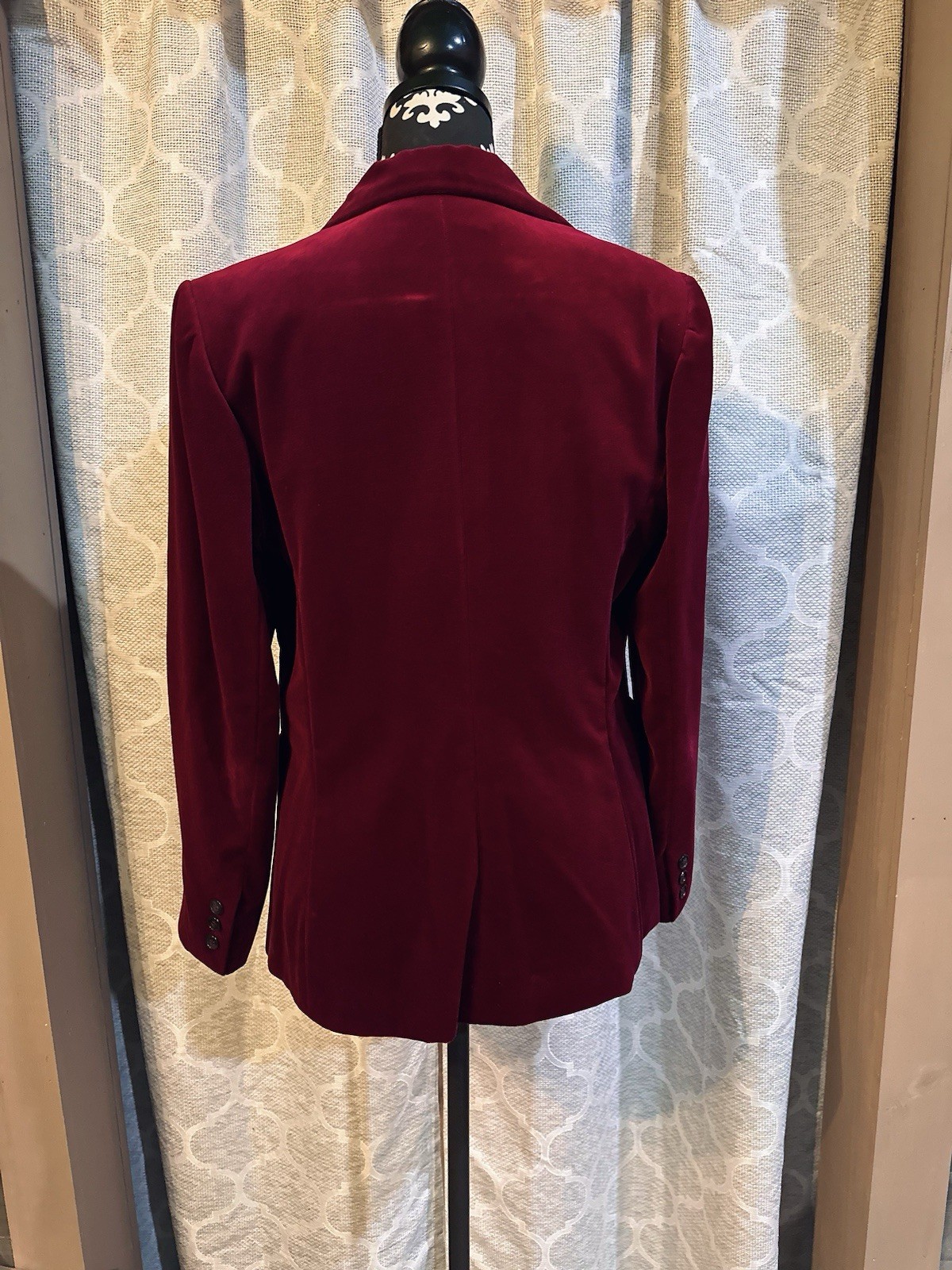 VTG 1960s Jantzen Ruby Velvet Blazer Gold Tag Diving Girl Mid Century Mod Sz 14