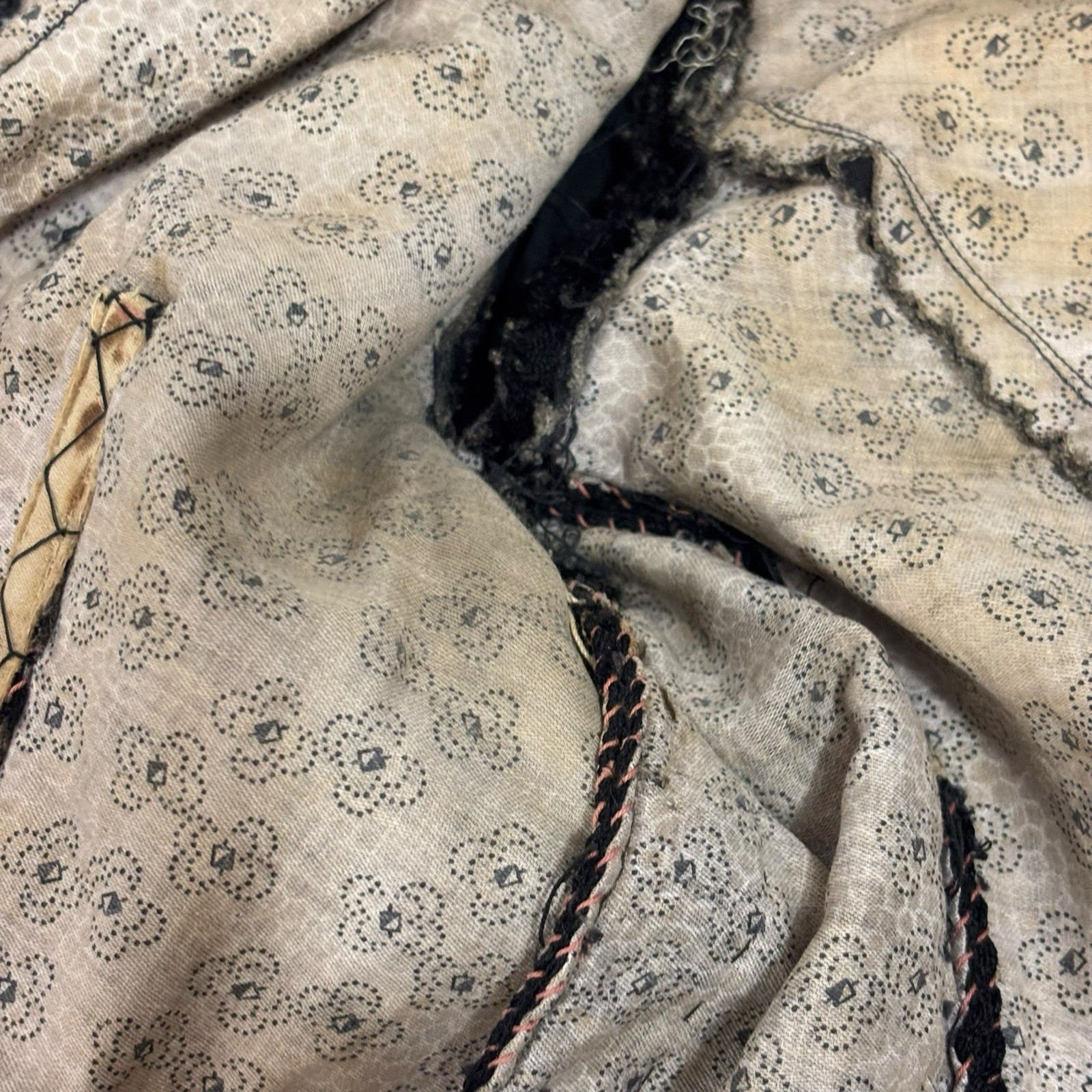 Antique Civil War Era Victorian Blouse Bodice Wedding Jacket Jacquard Mourning