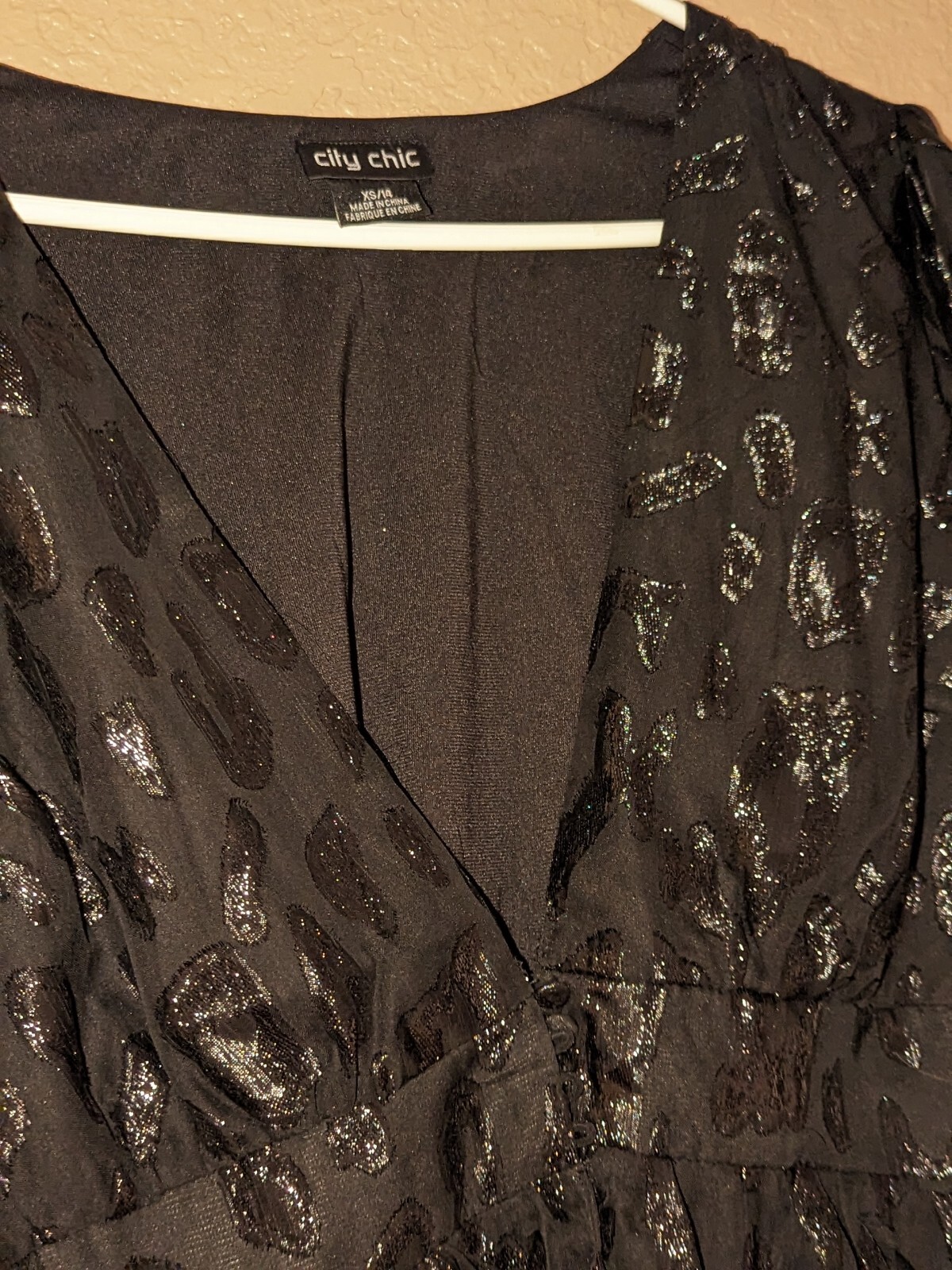 City Chic VTG Size 14 Juniors (Womens XS) Black MAXI Sheer Dress LongSlv Goth