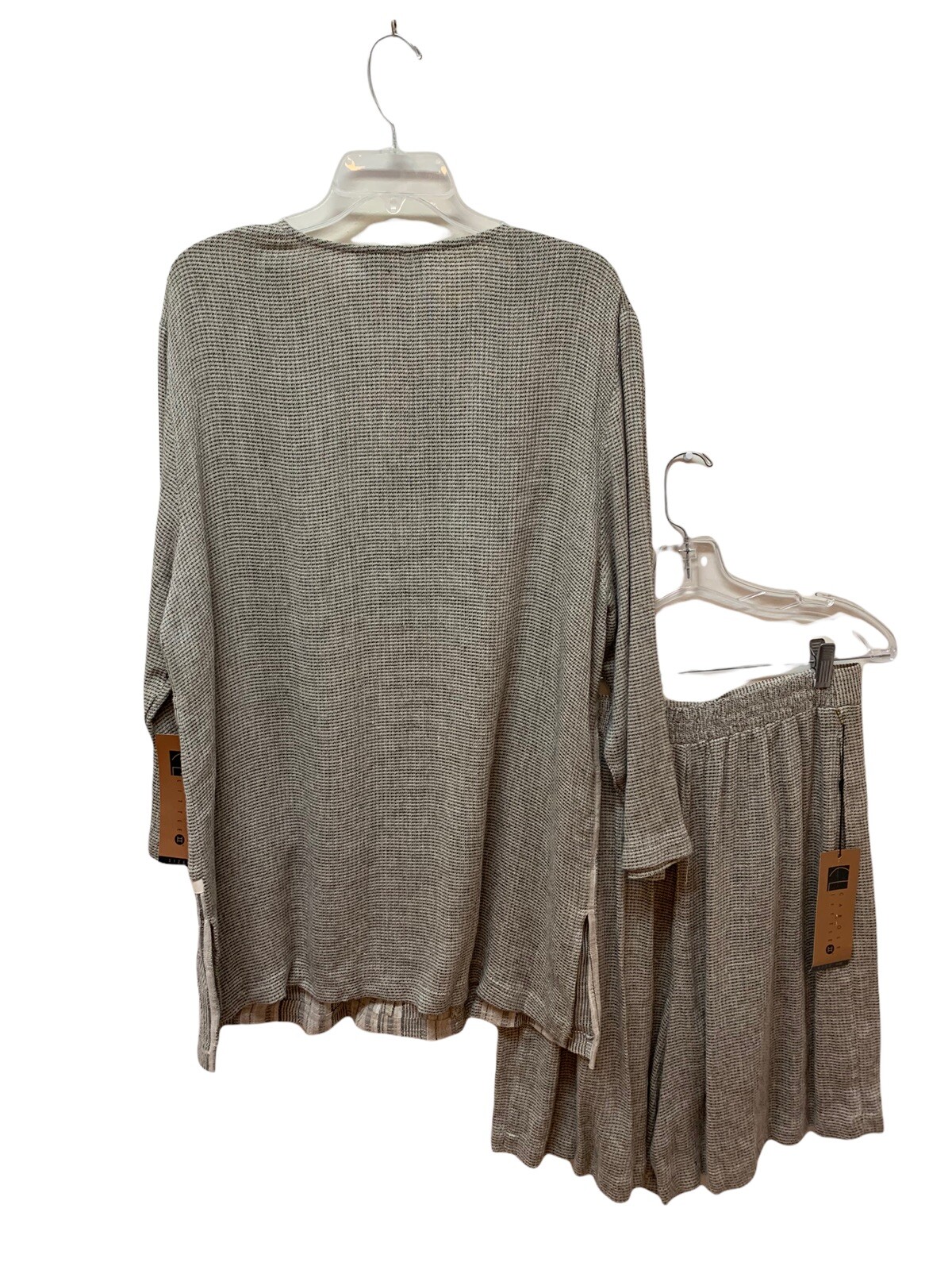 Vtg Carol Little Tunic & Short Set Rayon Flax Menswear Mix 14/16 NEW Made USA