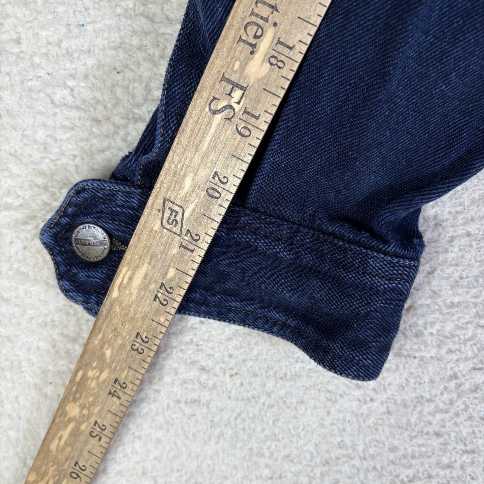 Vintage 90s Marithe Francois Girbaud Cropped Denim Jacket Womens Large Blue