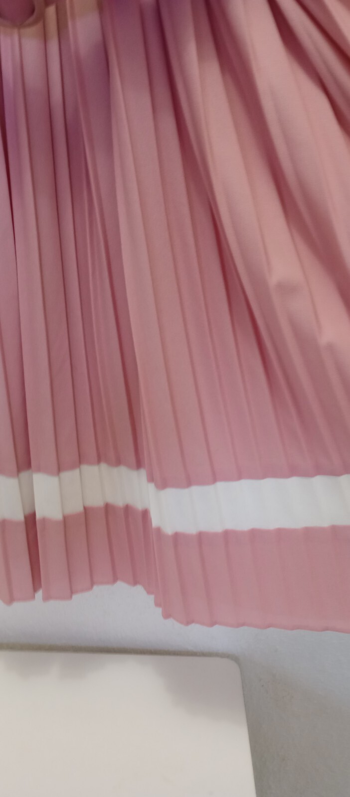 Vintage Riccardo Small Dress Pink Pleated Bottom Sheer Short Puff Sleeves