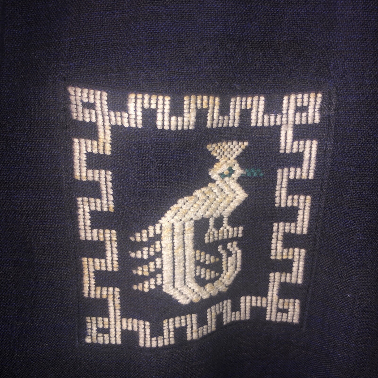 Vintage Mexican GUAYABERA Style Hand Embroidered Jacket PRE-OWNED