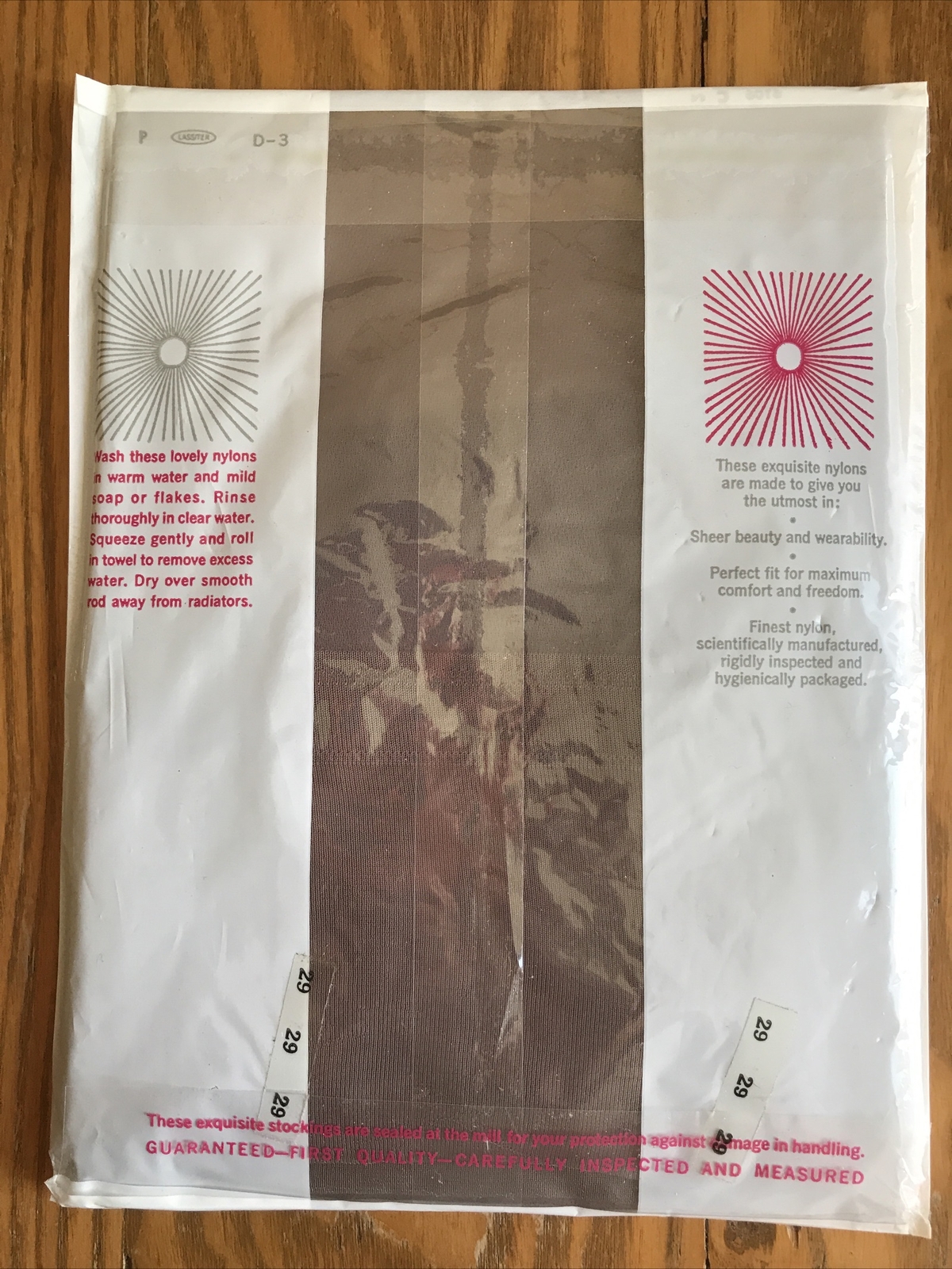 2 Pairs 1950s Vintage Seamless Mesh Nylon Stockings – Size 10 – Grey Mist