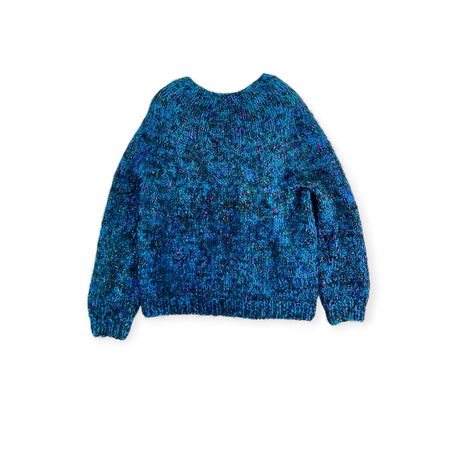 VTG GLITTER WOOL MOHAIR SWEATER LINED JACKET MOD AVANT GARDE FUZZY SHAG NEW WAVE