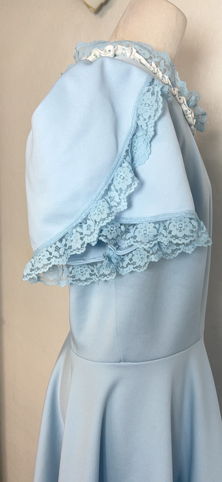 VTG Japanese LOLITA dress sz M/L tiered ruffles coquette retro skater lace trim