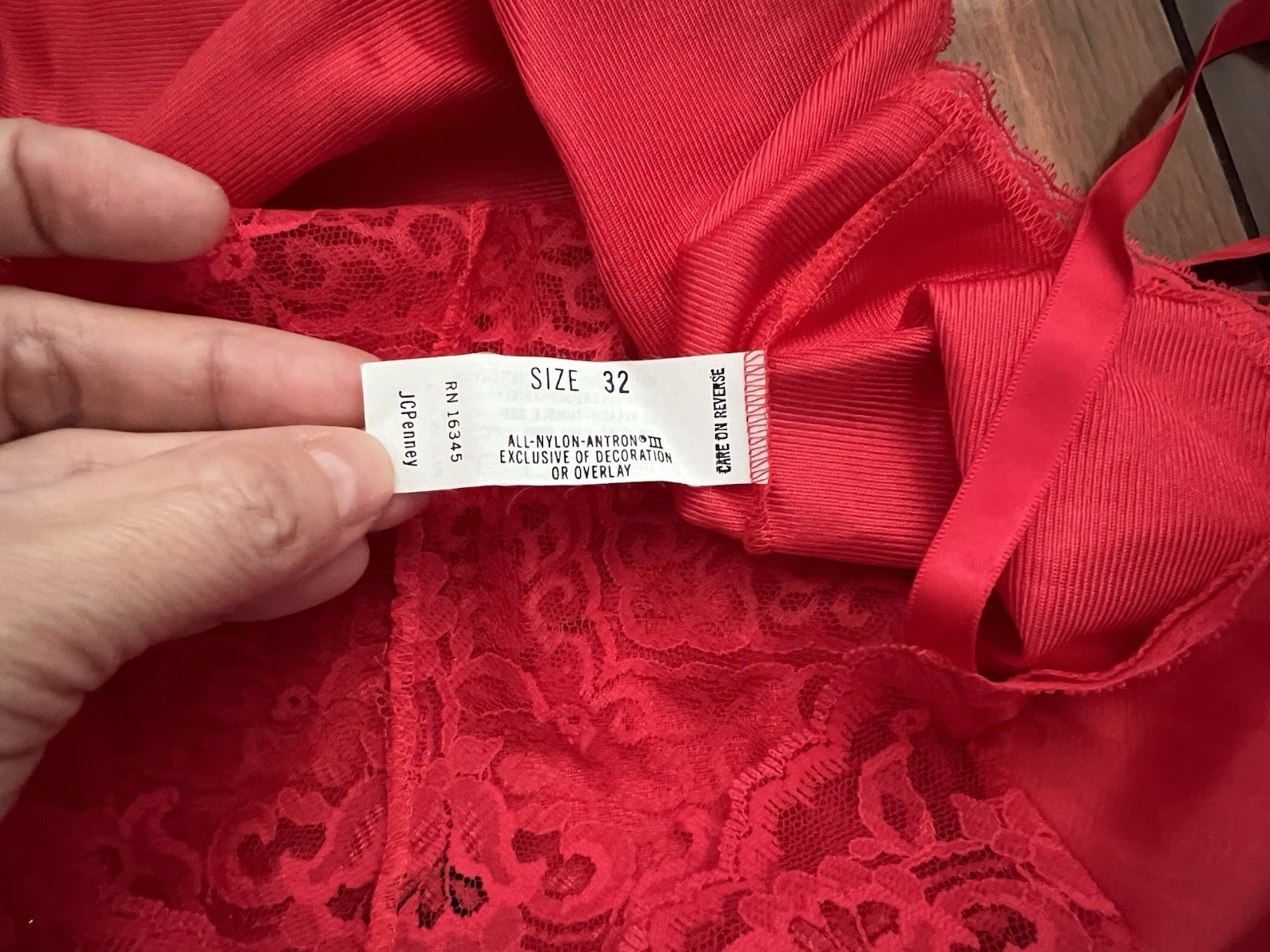 Vintage Applause Teddy Lingerie One Piece Bodysuit Romper Lace Red Size 32 USA