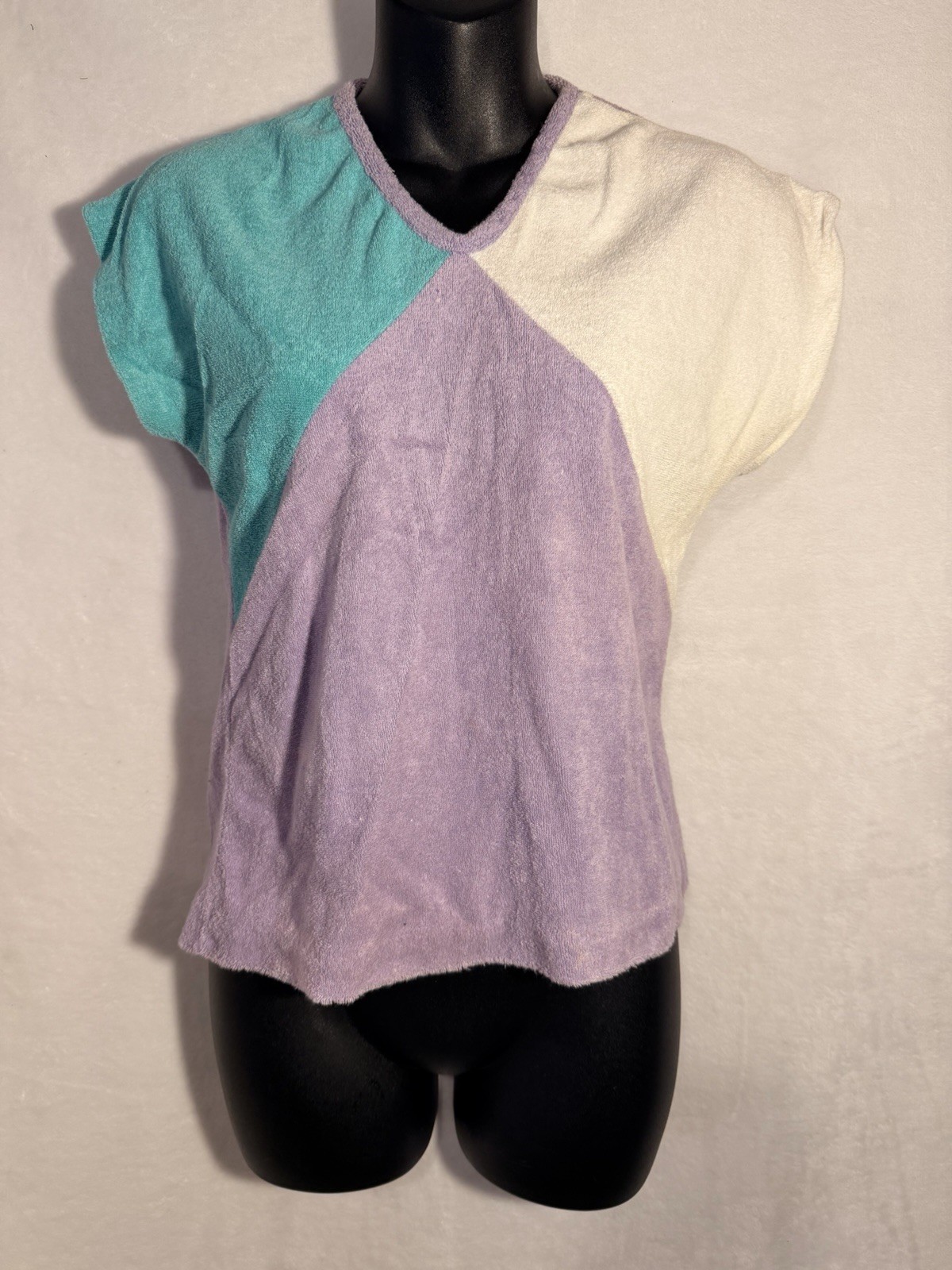 Purple,teal&white 2 Piece Vtg Outfit Terrycloth Rare Shorts Women’s Small Rare