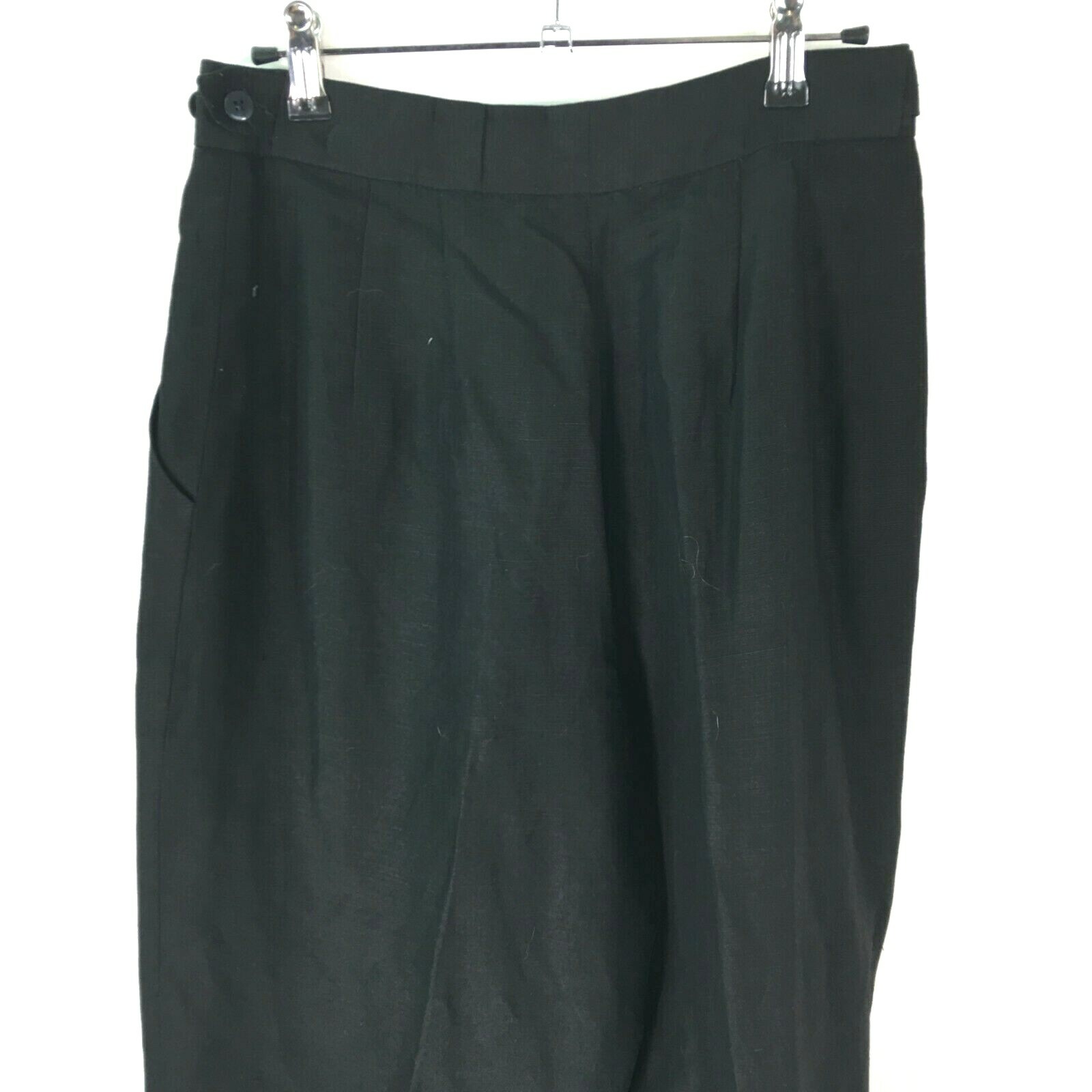 Vintage Feniciana Womens Straight Leg Casual Pleated Black Dress Pants Size 8