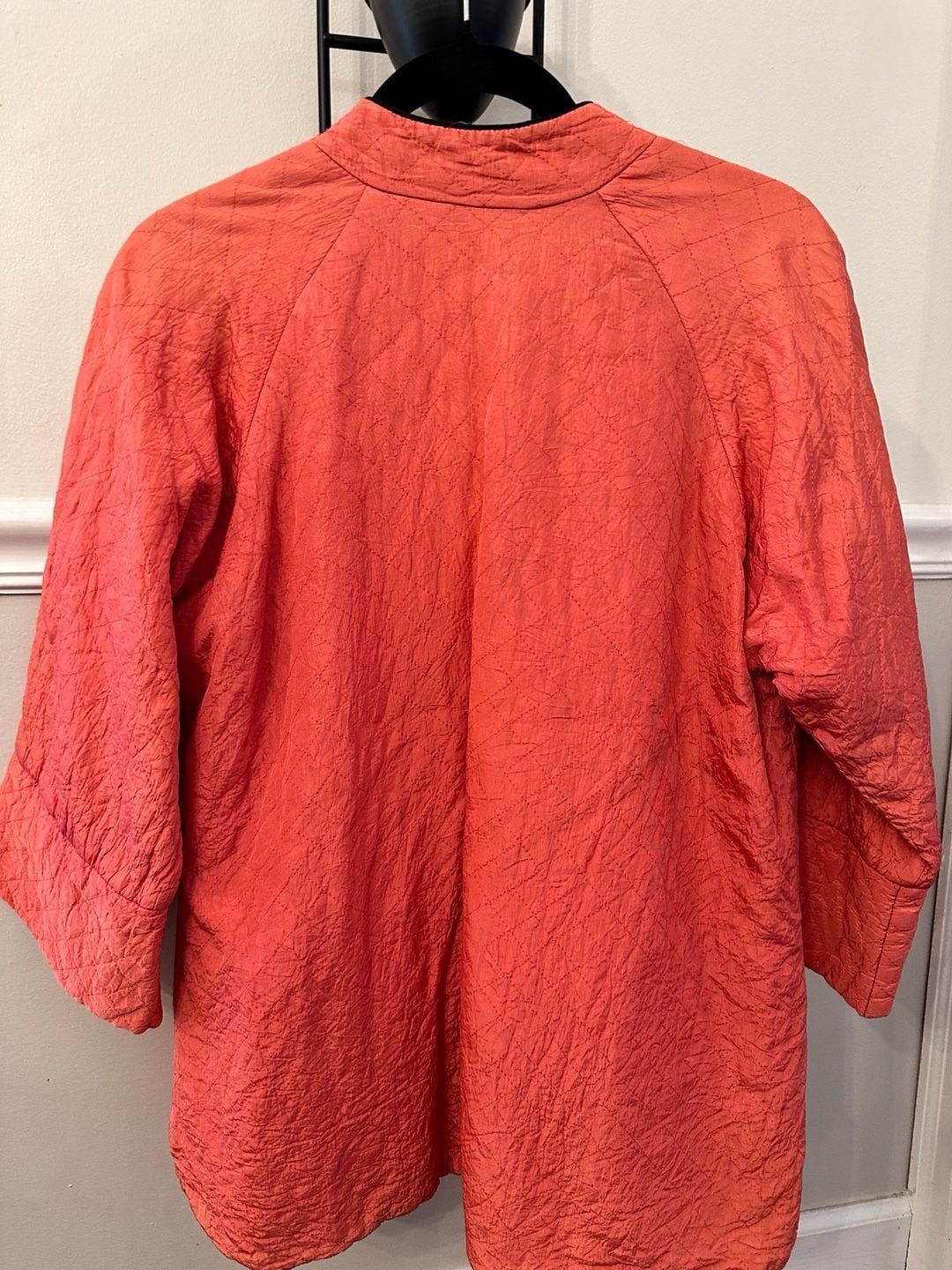 Vintage Evelyn Pearson Quilted Lounging Robe Coral