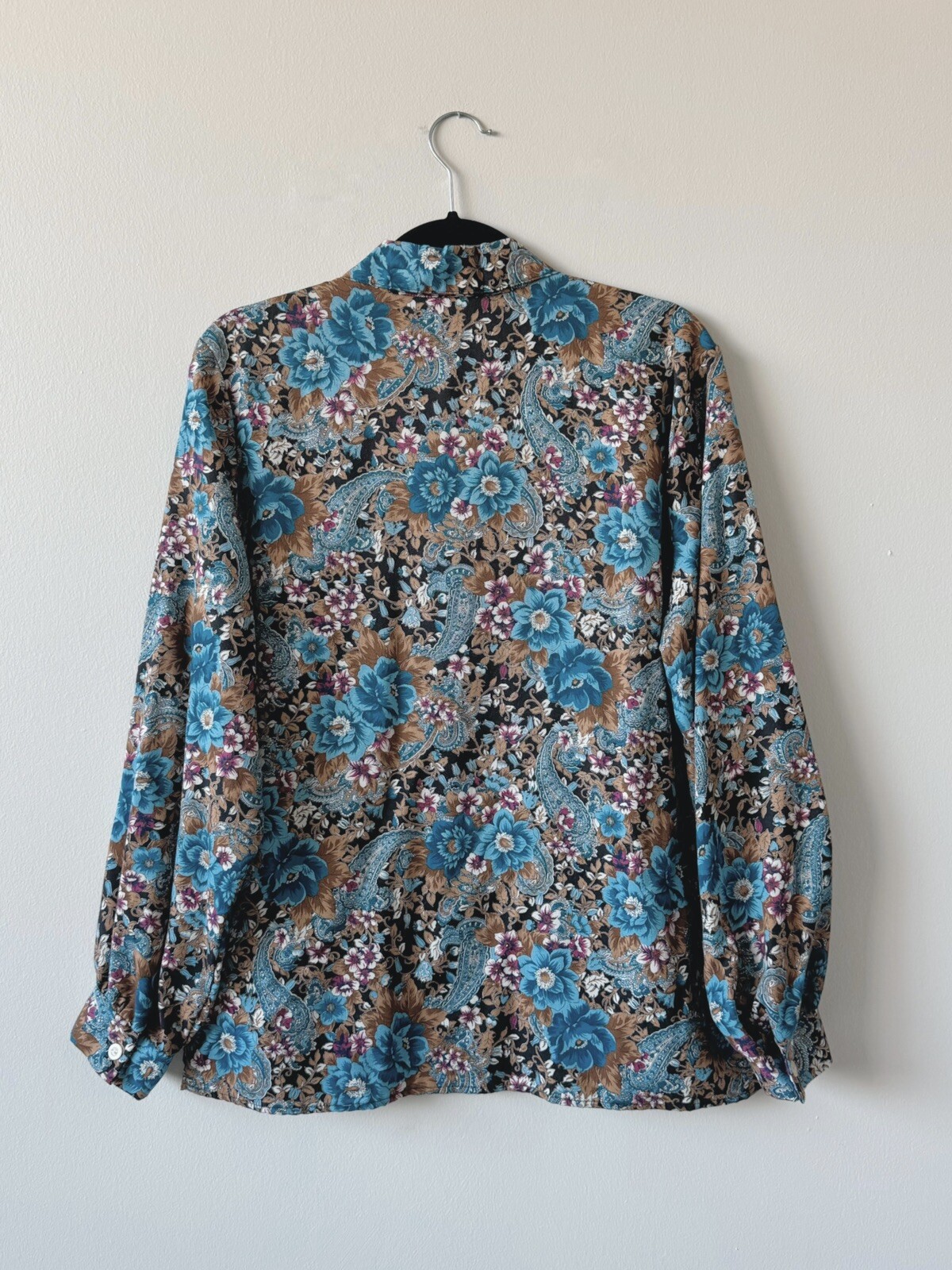 Vintage 80s/90s Cape Cod Sportswear Paisley Floral Button Up Blouse Size L