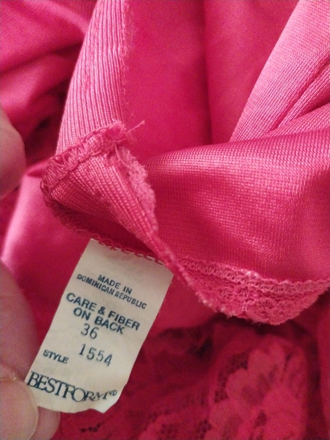 Vintage Best form SZ 36 Teddy Body Suit Romper Nylon Lingerie Red Lace Front