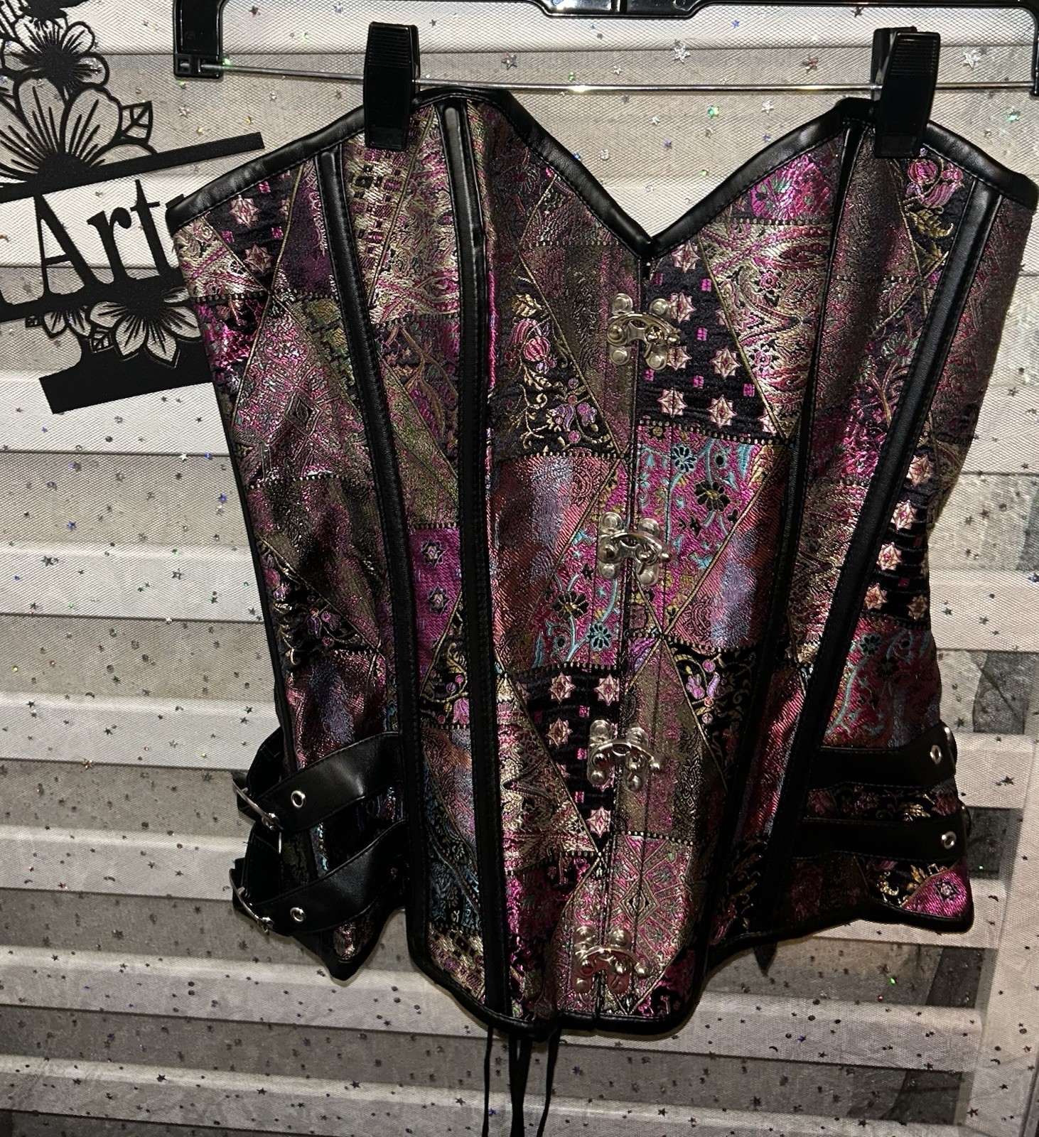 Large Charmain Brand Corset Top Women’s Size L Marti Gras Style bustier